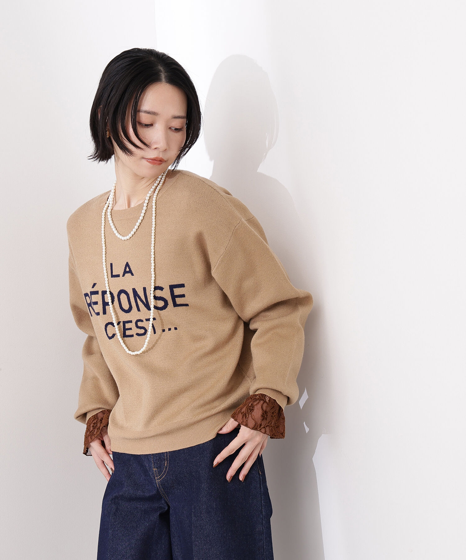  「フレンチロゴジャガードニット」|ニット・セーター|