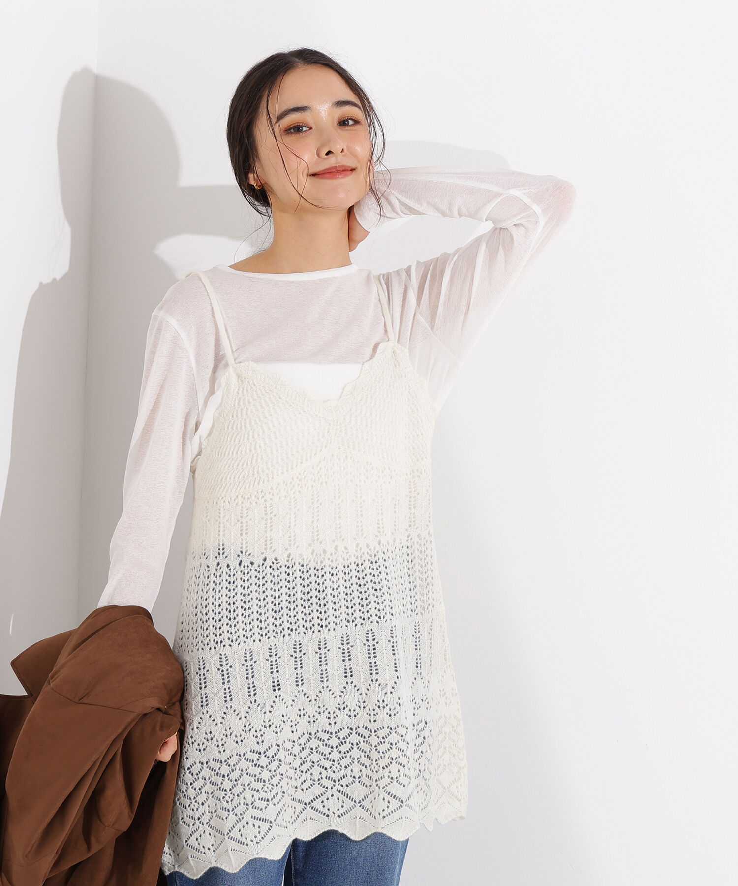  「カギアミ風ヘアリーニットビスチェ」|ニット・セーター|