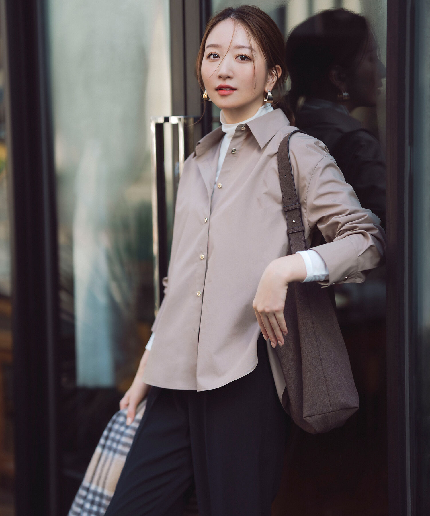  「シアーカットソーシリーズ ハイネック」|Tシャツ・カットソー|オフホワイト1