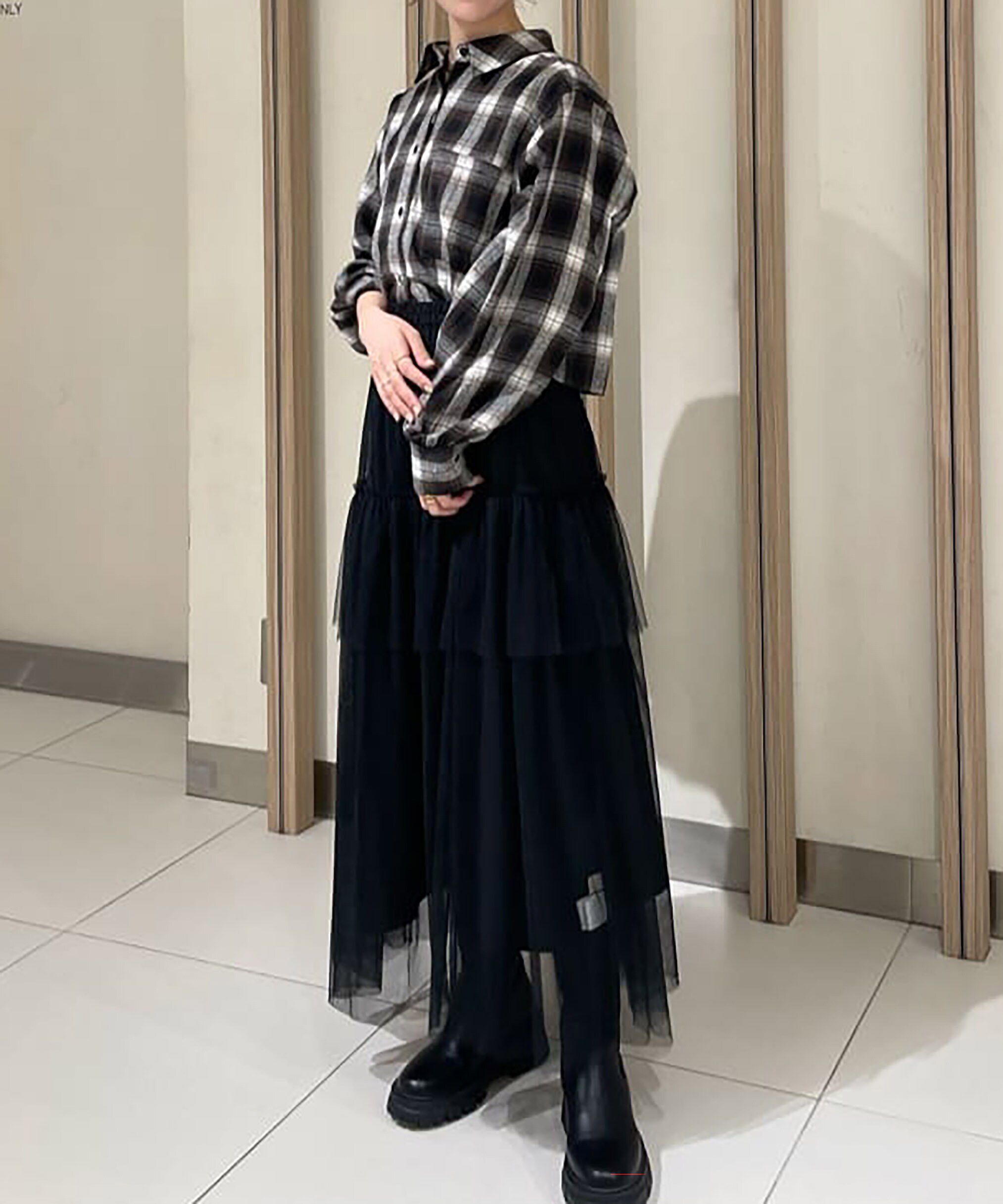  「チュールティアードマキシスカート」|スカート|