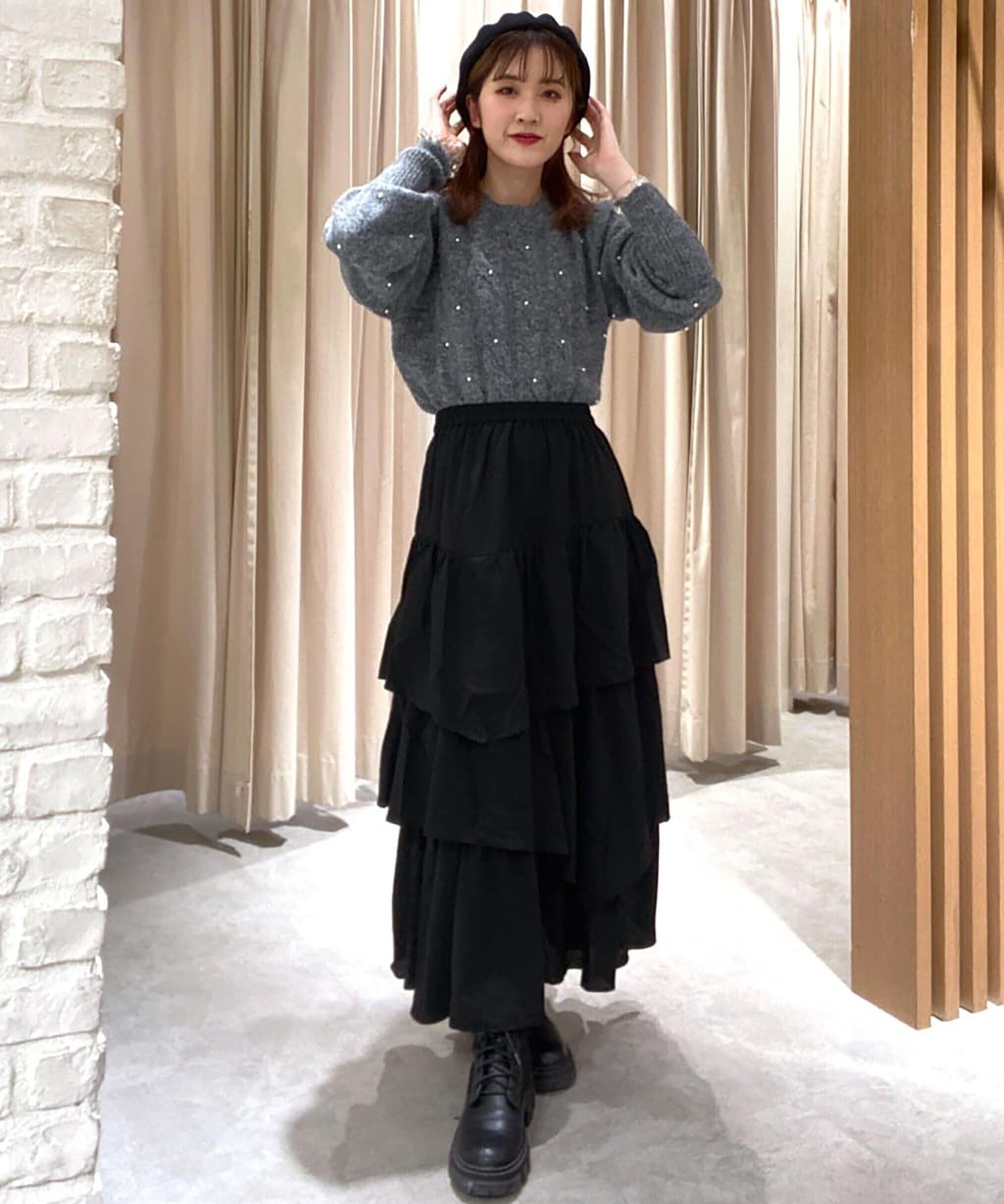  「[低身長サイズ/Sシリーズ]ランダムティアードスカート」|スカート|