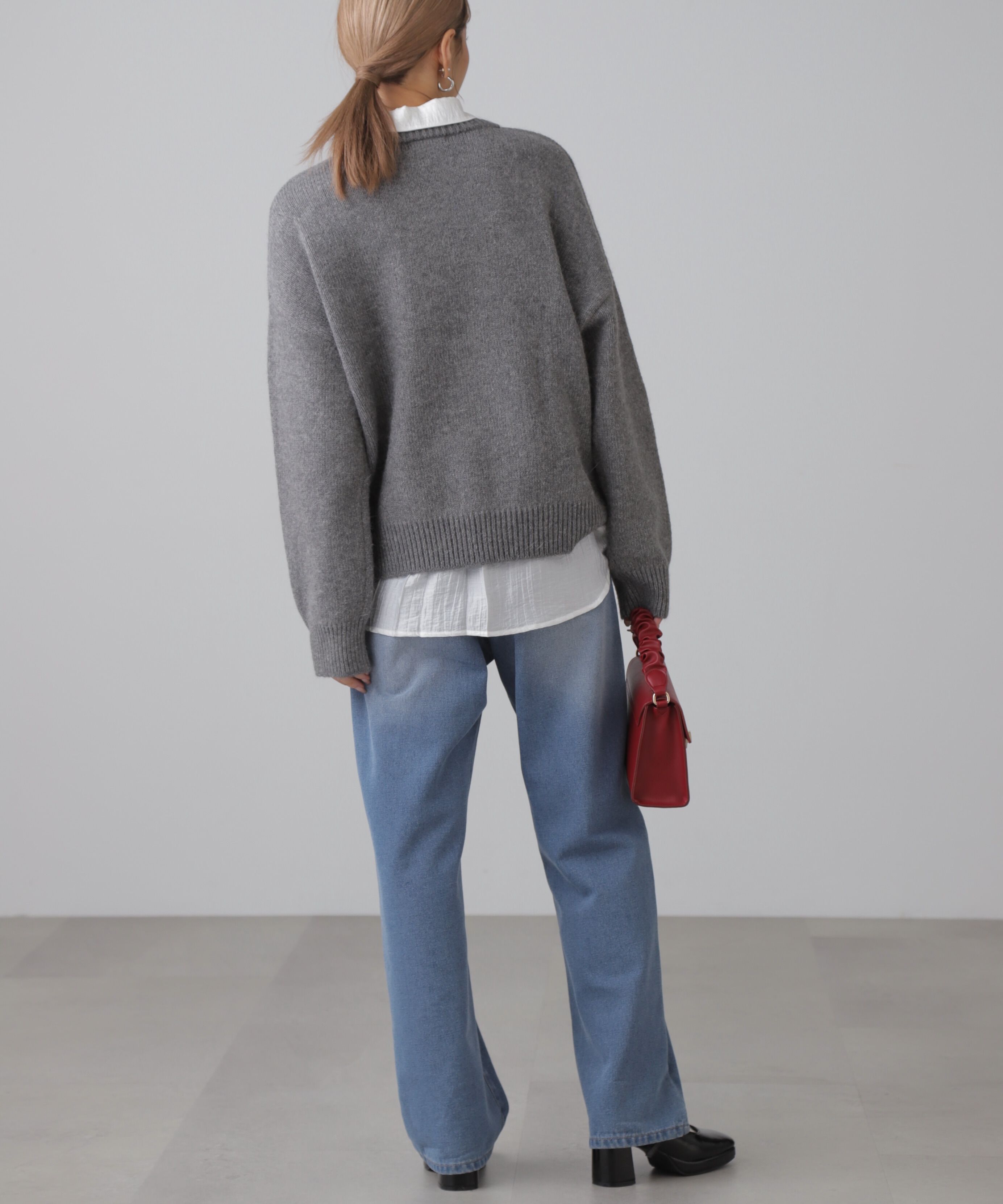  「オーバーサイズチュニック丈ニット」|ニット・セーター|