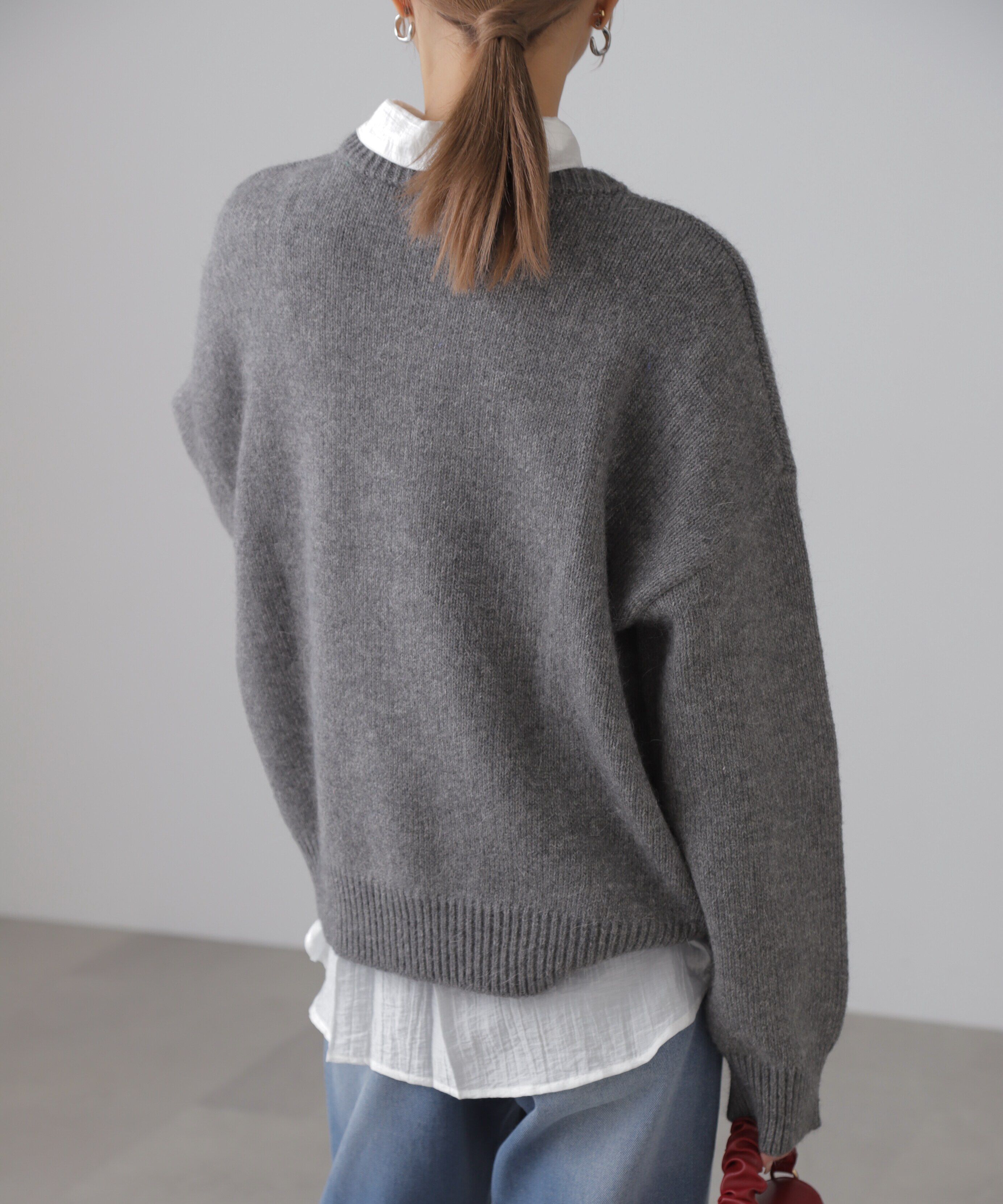  「オーバーサイズチュニック丈ニット」|ニット・セーター|