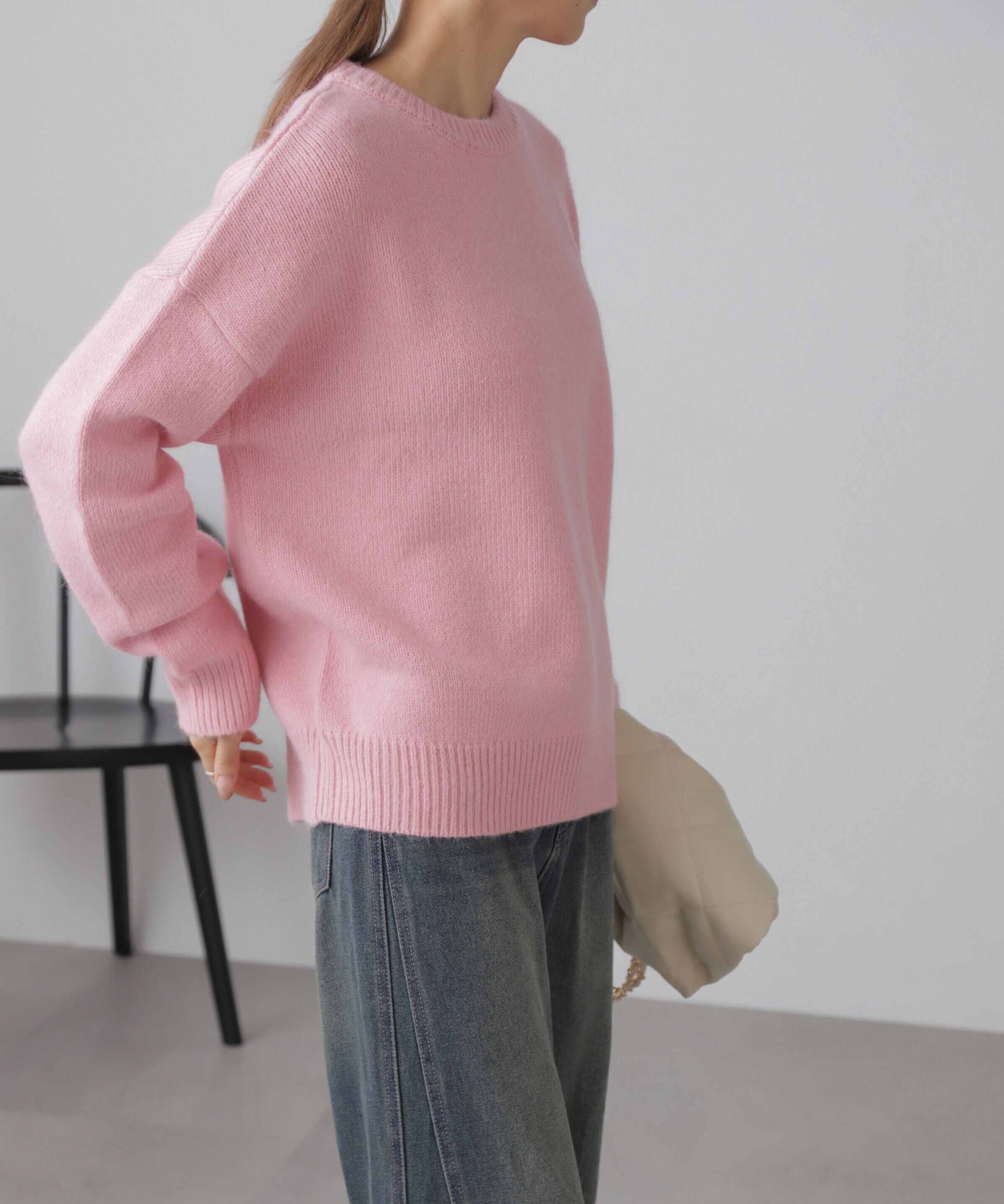  「オーバーサイズチュニック丈ニット」|ニット・セーター|