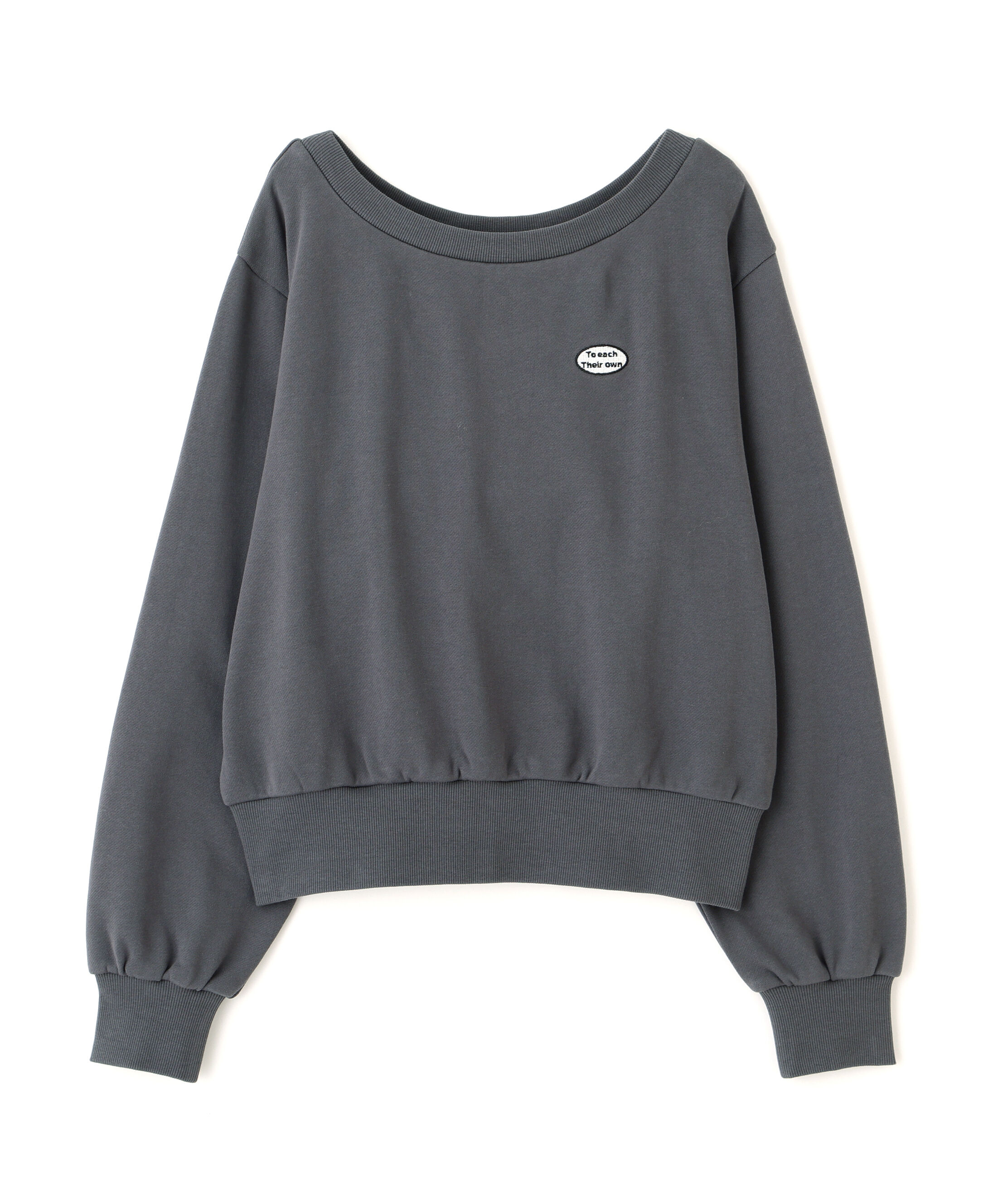  「オフショルワンポイント刺繍スウェット」|Tシャツ・カットソー|