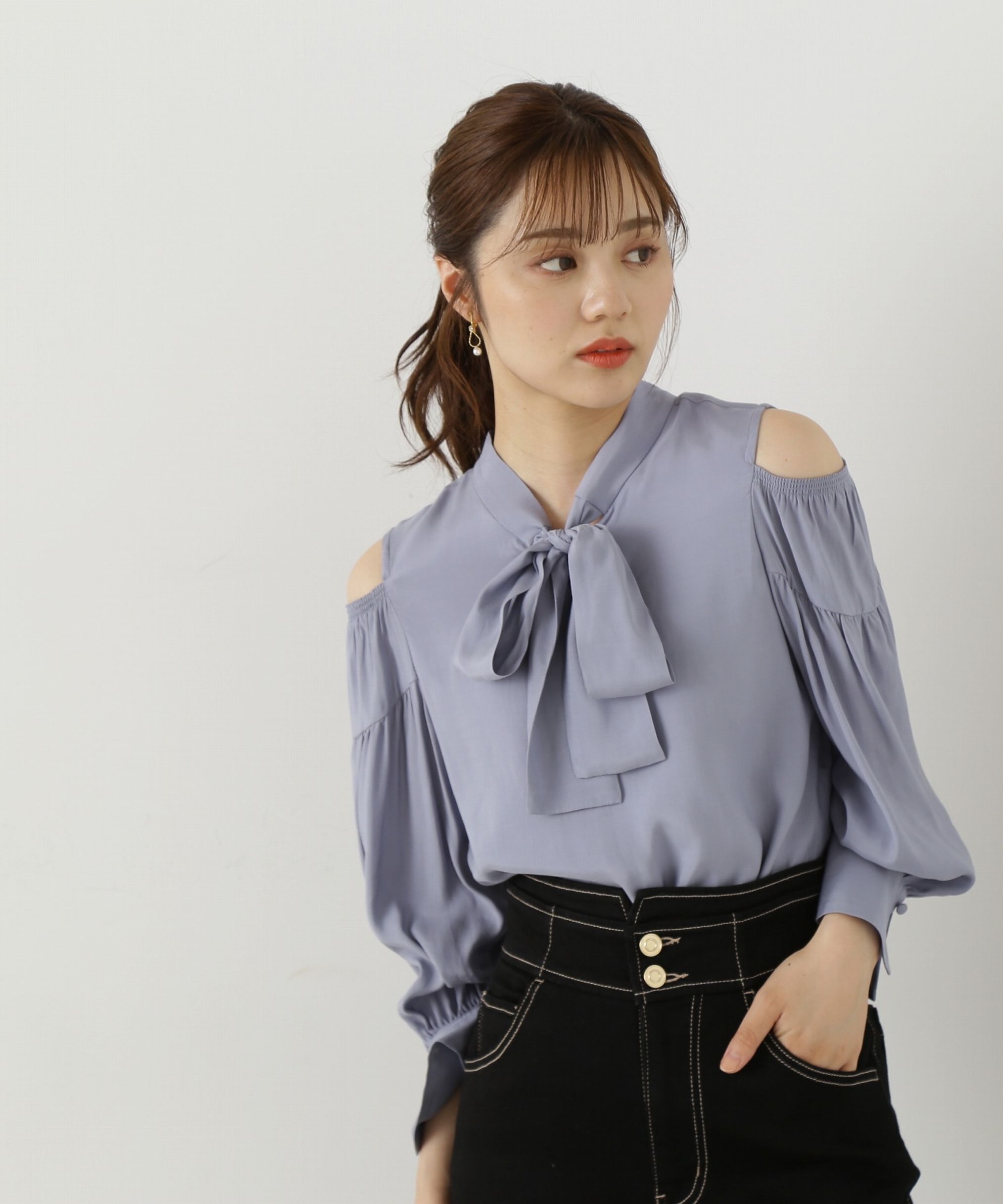 PROPORTION BODY DRESSING「前後2Wayリボンオープンショルダーブラウス」|シャツ・ブラウス|
