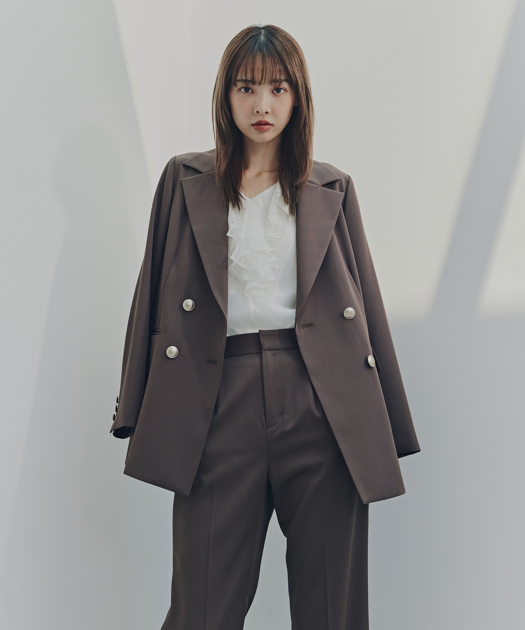 PROPORTION BODY DRESSING「ゴールド釦ダブルブレストジャケット 25AW」|その他|ブラウン