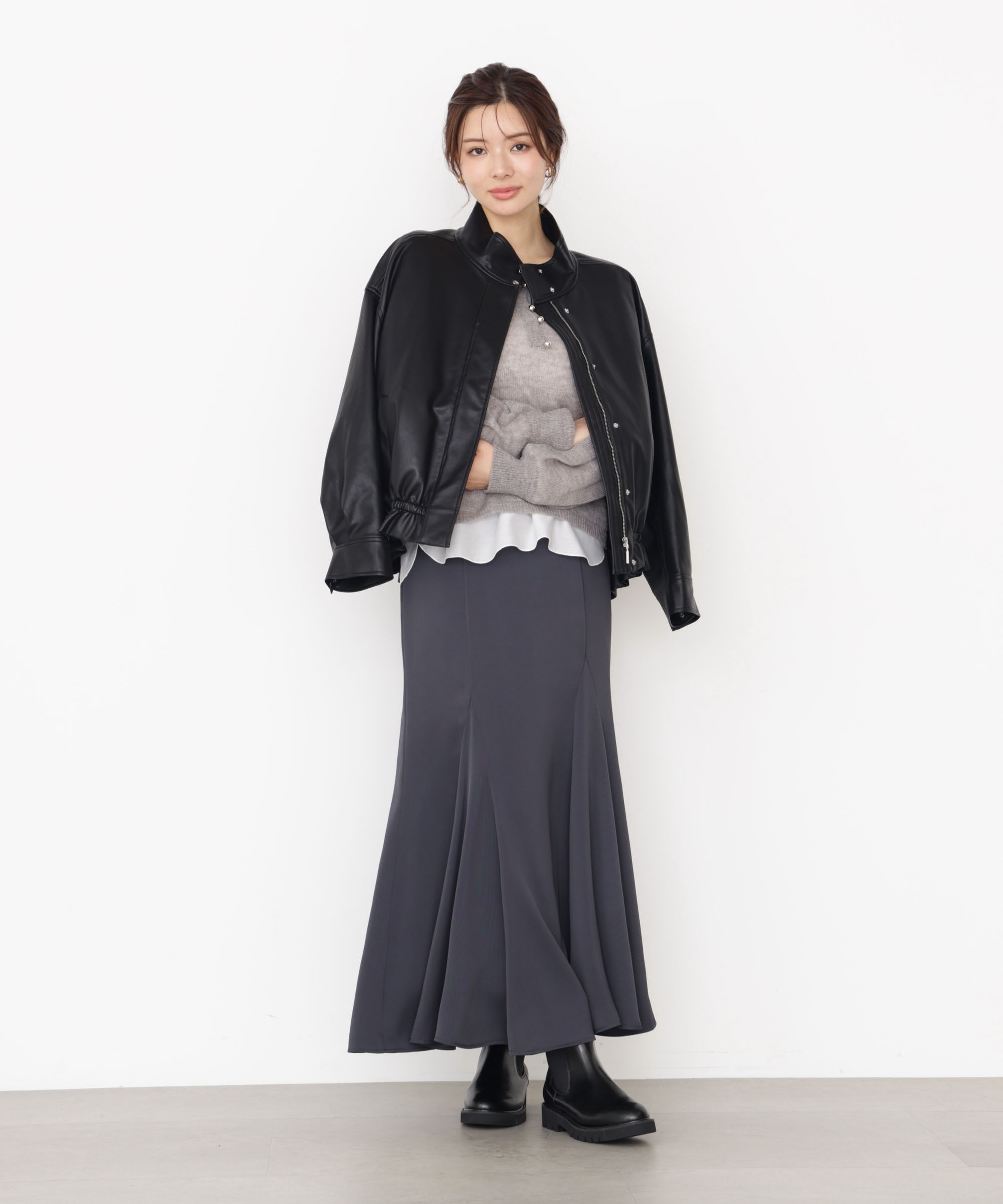 PROPORTION BODY DRESSING「合皮ドロストブルゾン 25AW」|ブルゾン・スタジャン|