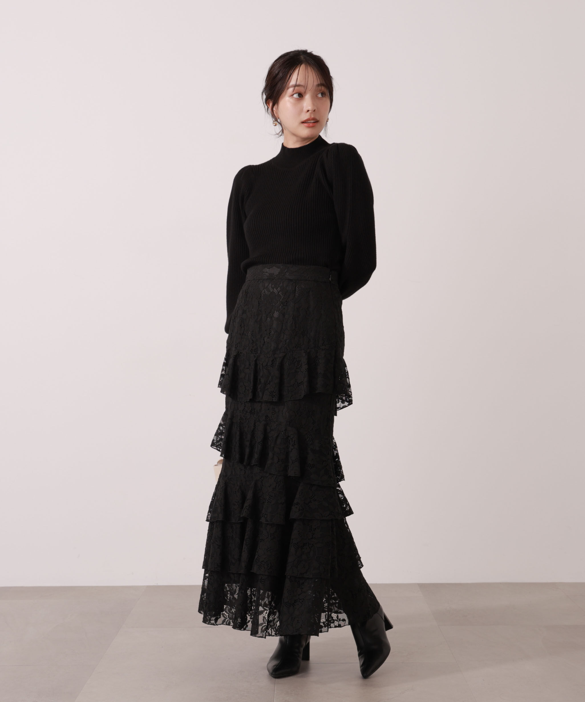 PROPORTION BODY DRESSING「＜ハンドウォッシャブル＞ハイネックボリュームスリーブニット 25AW」|ニット・セーター|