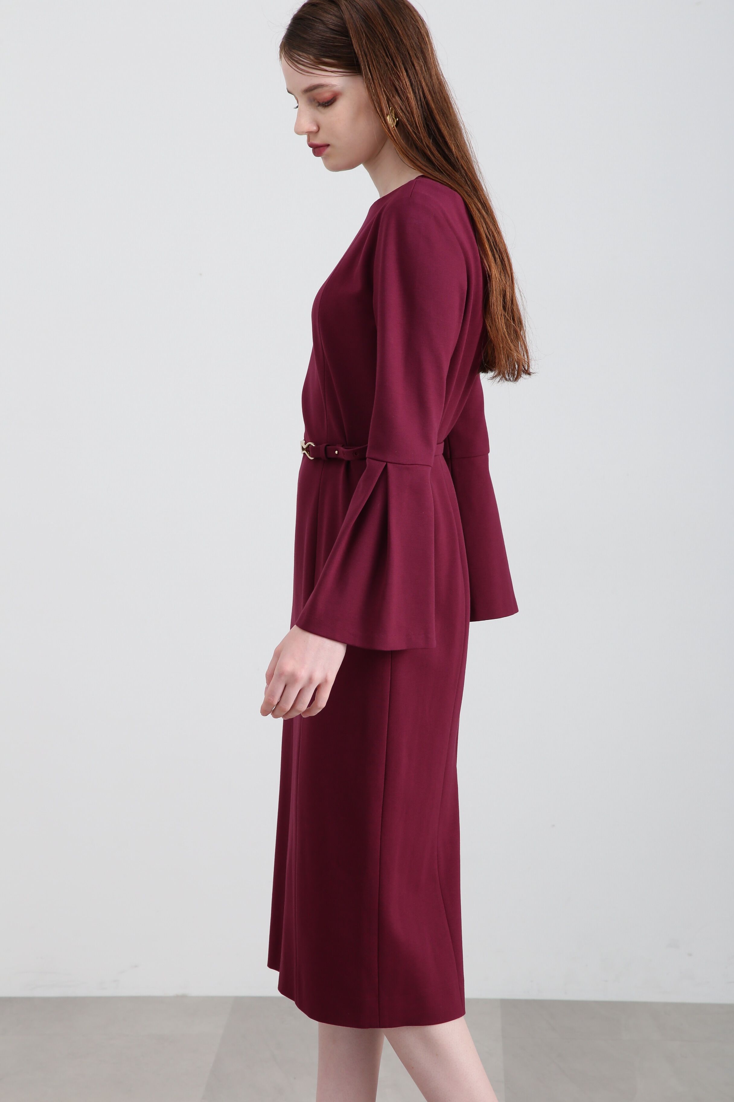  「◆ベルスリーブベルト付きワンピース」|ワンピース|