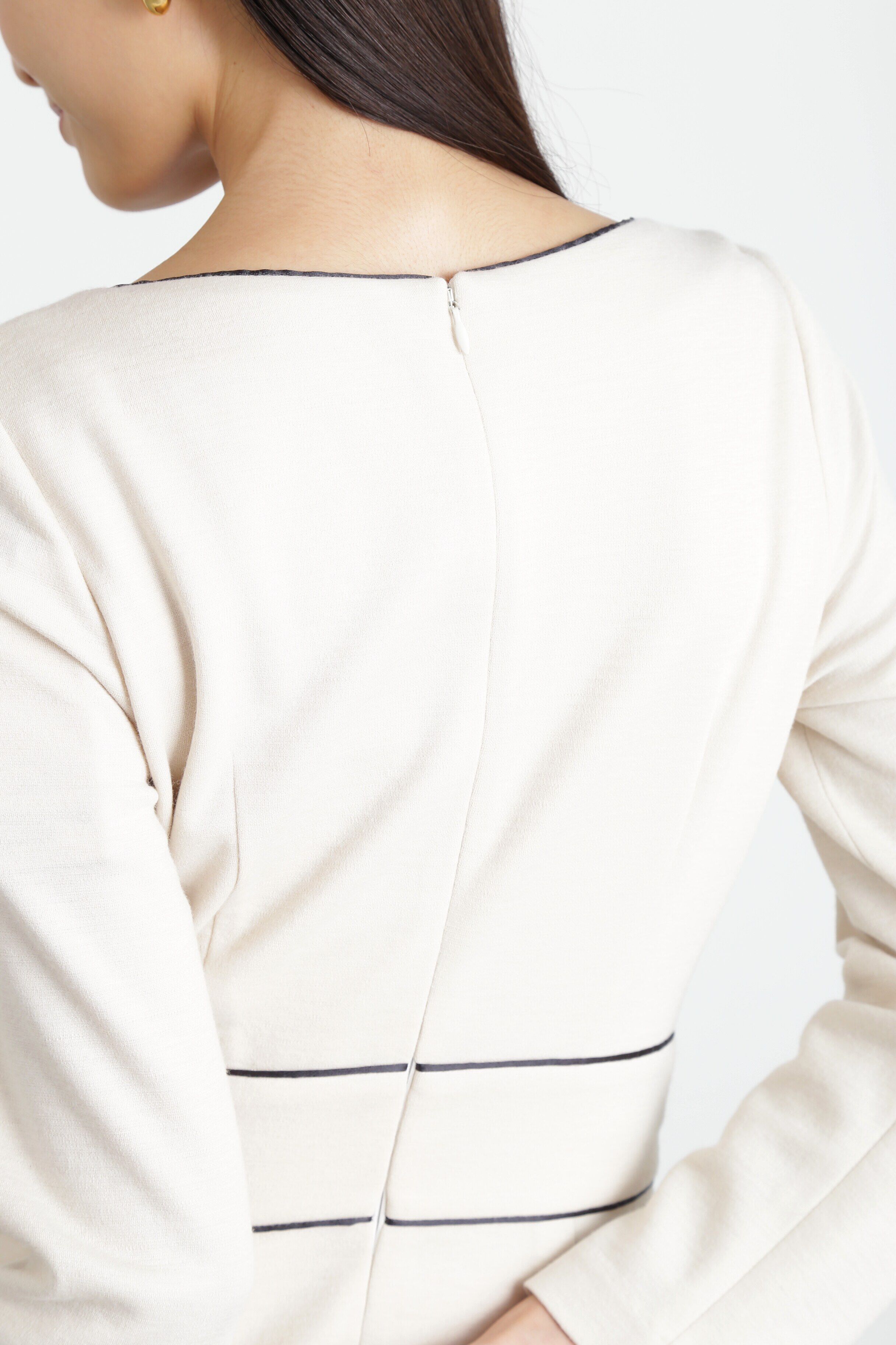  「バイカラーパイピングワンピース」|ワンピース|