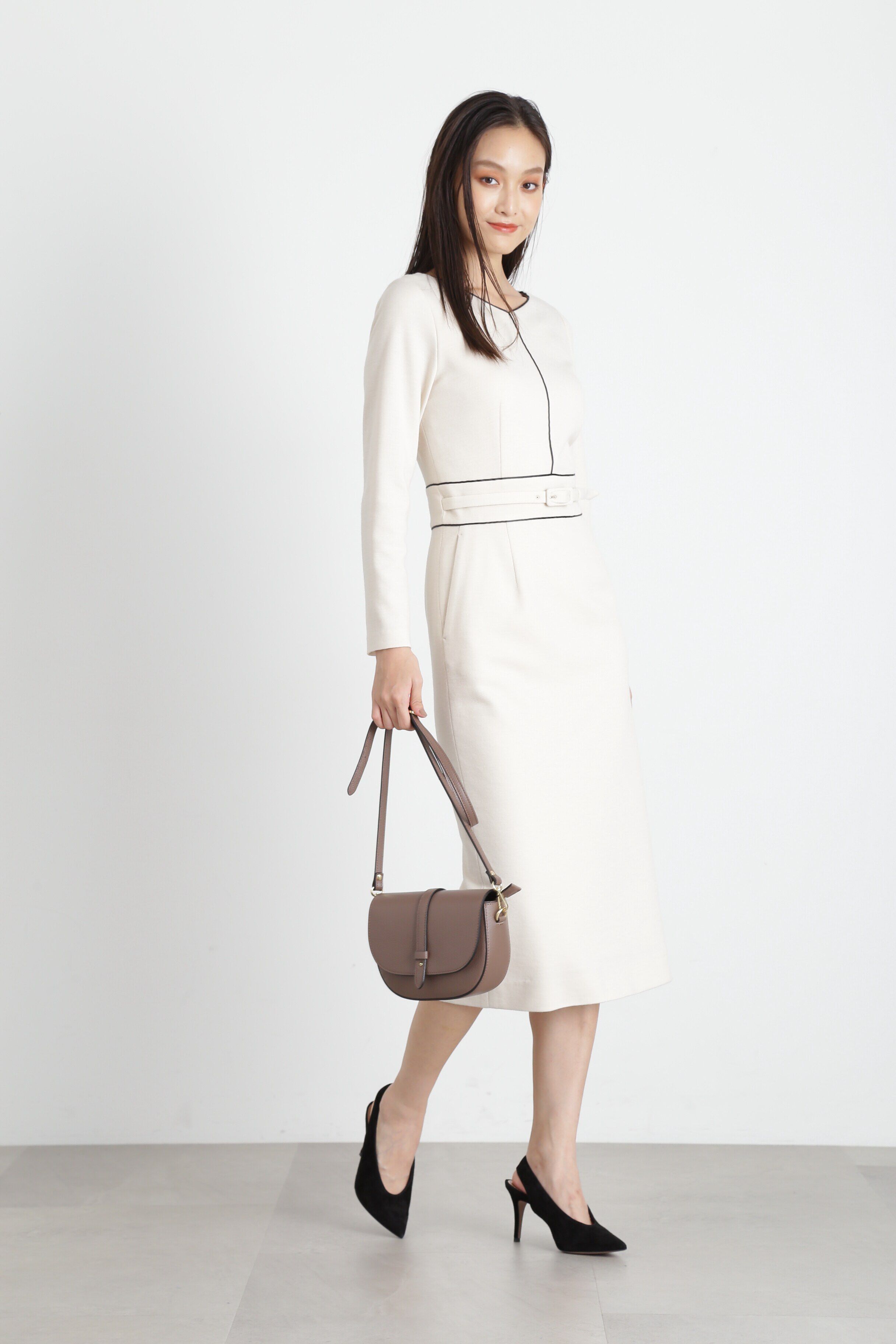  「バイカラーパイピングワンピース」|ワンピース|