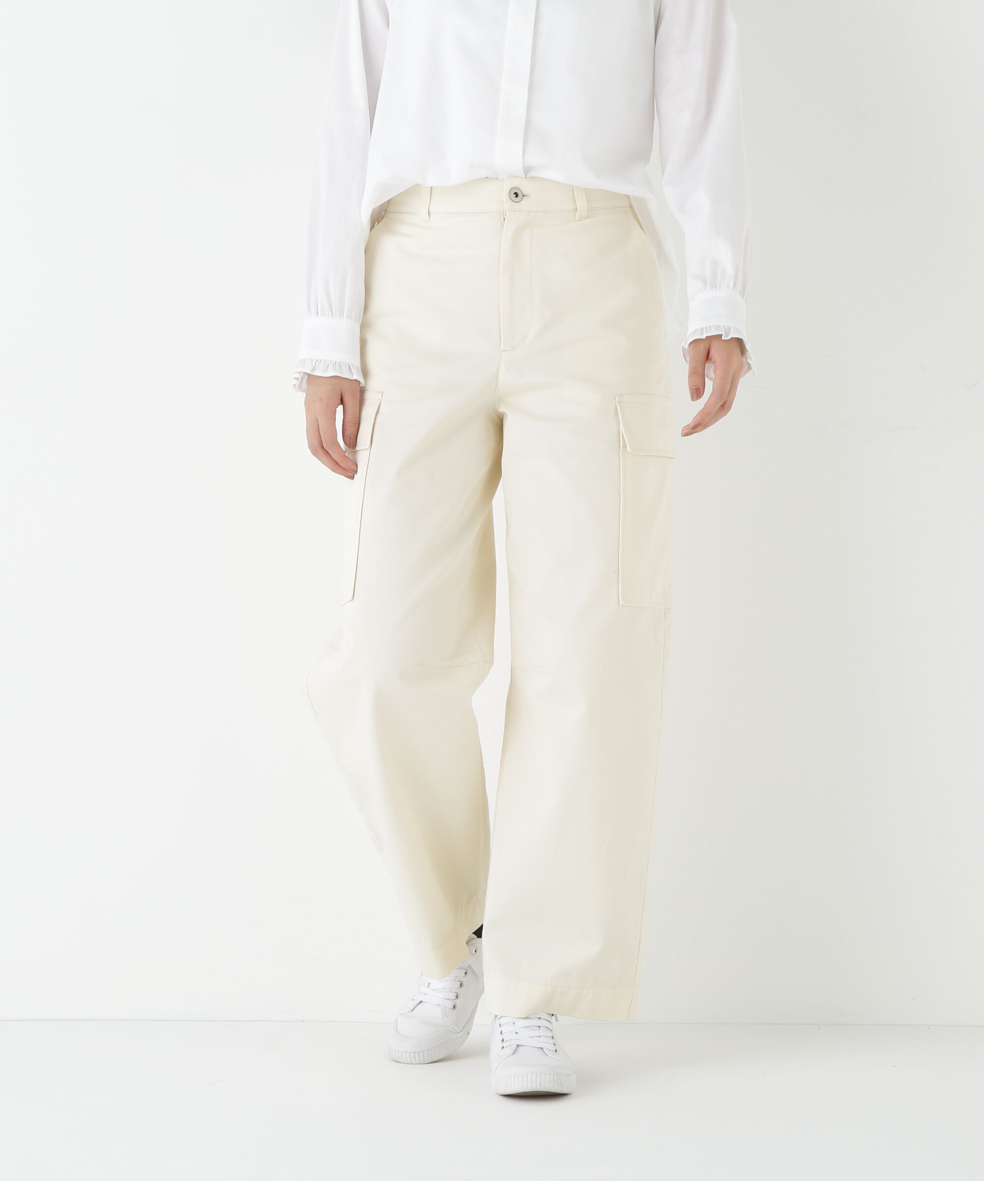  「◆オーガニックコットンチノクロスカーゴパンツ」|その他|エクリュ1