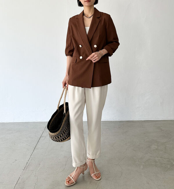 Doux archives「リノンウエストギャザーイージーパンツ／」|チノ|