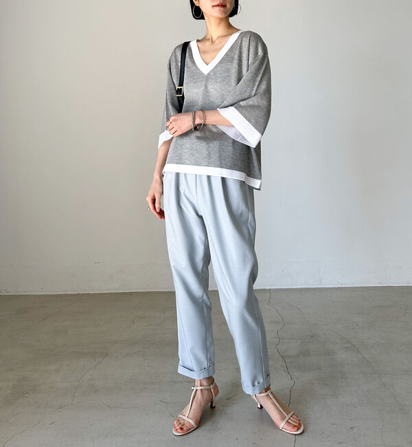 Doux archives「リノンウエストギャザーイージーパンツ／」|チノ|