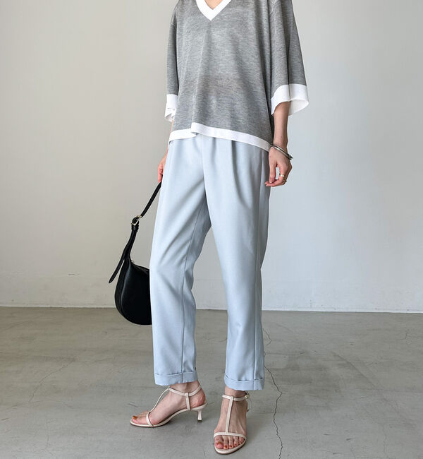 Doux archives「リノンウエストギャザーイージーパンツ／」|チノ|