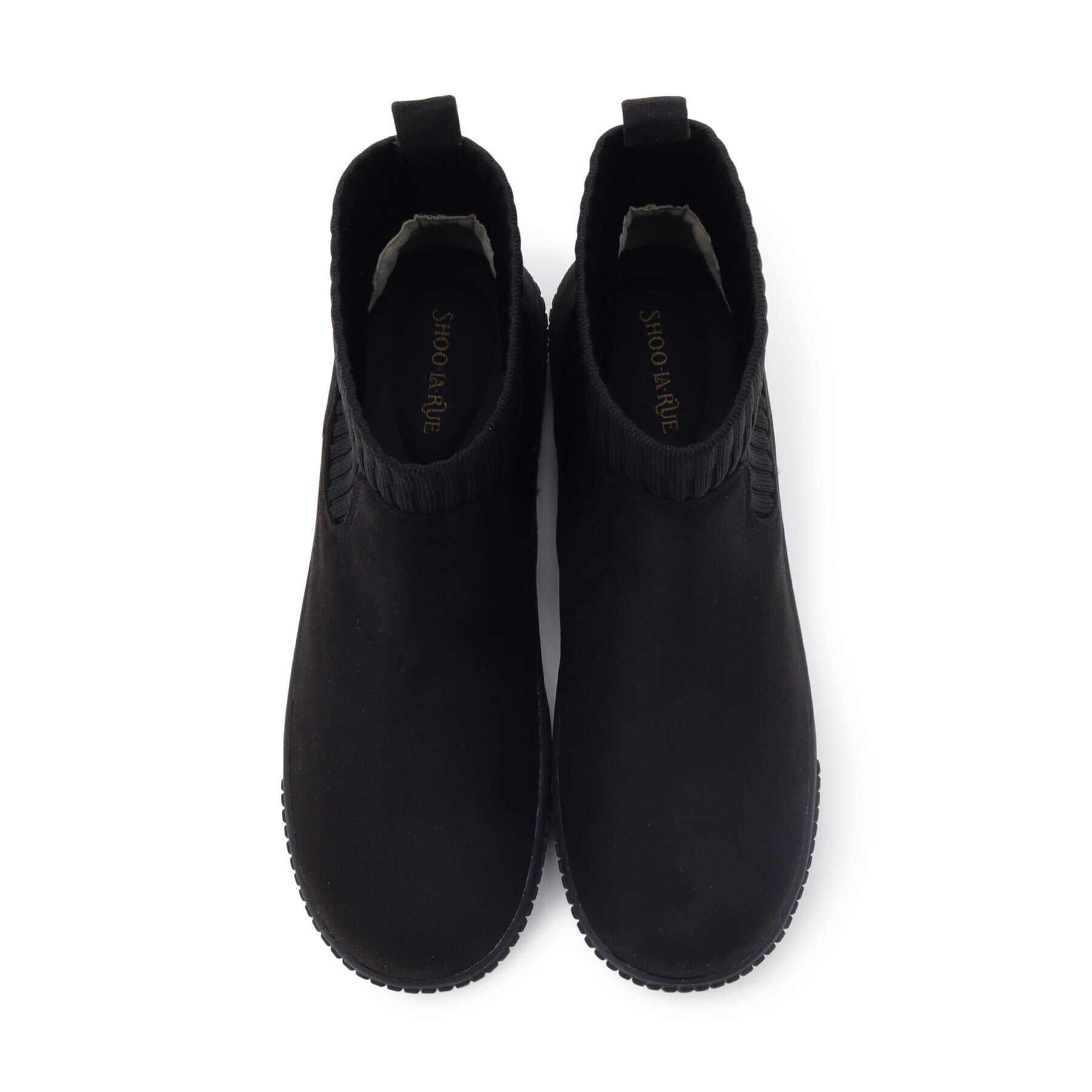 SHOO･LA･RUE「【高レビュー/撥水】すっぽりラクラク はきぐちニットブーツ」|ショートブーツ|