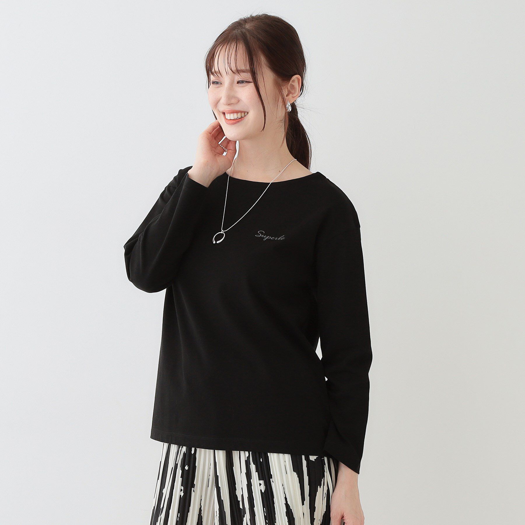 SHOO･LA･RUE「【洗える/S-LL】シンプルだから着回ししやすい コットンアソートロンT」|Tシャツ・カットソー|