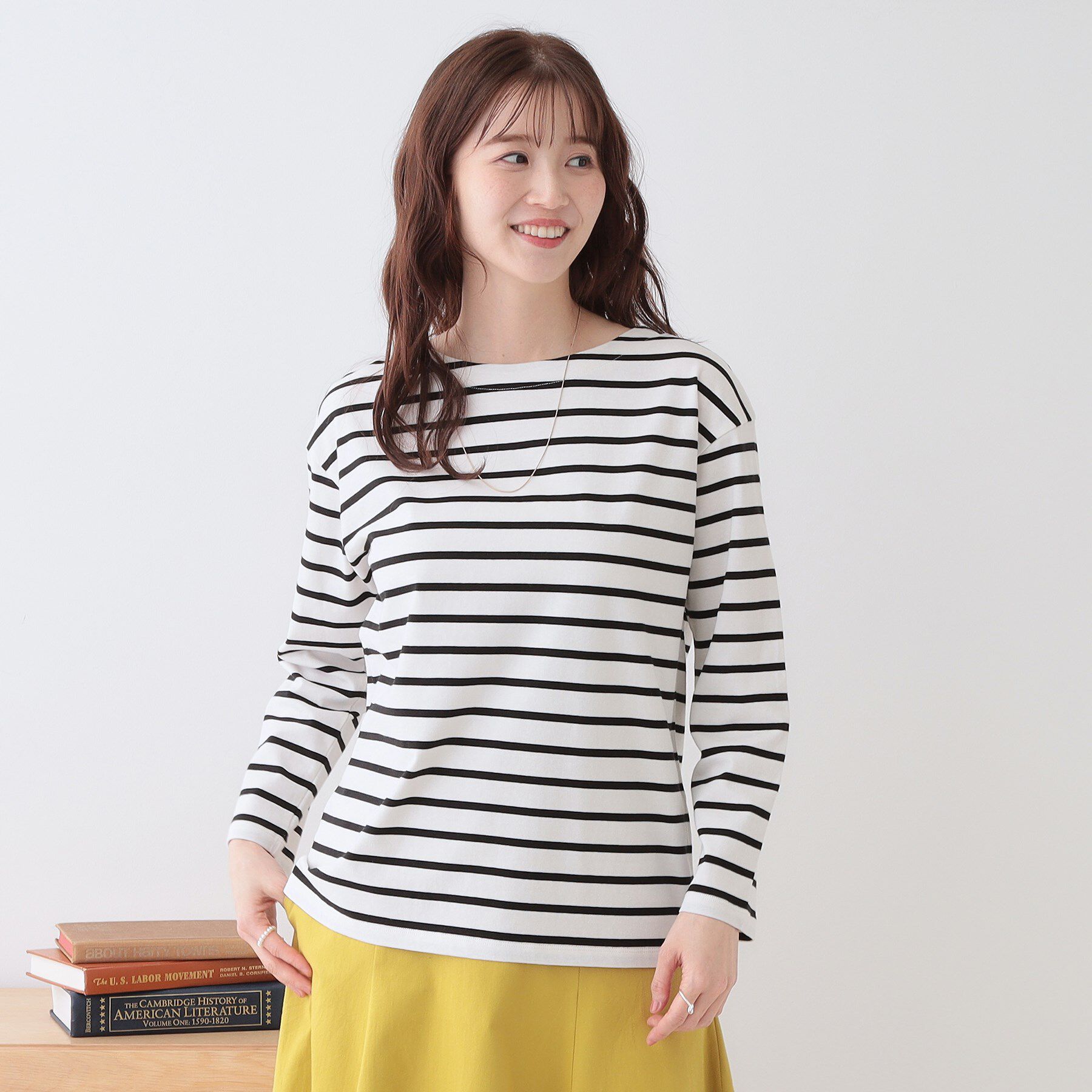 SHOO･LA･RUE「【洗える/S-LL】シンプルだから着回ししやすい コットンアソートロンT」|Tシャツ・カットソー|