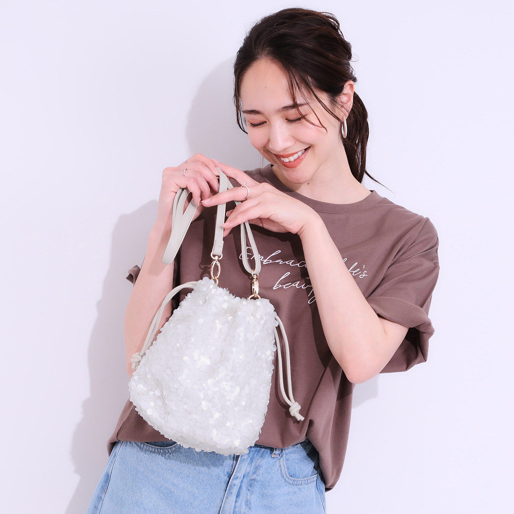 SHOO･LA･RUE「スパンコール巾着ショルダーバッグ」|ショルダー・メッセンジャー|