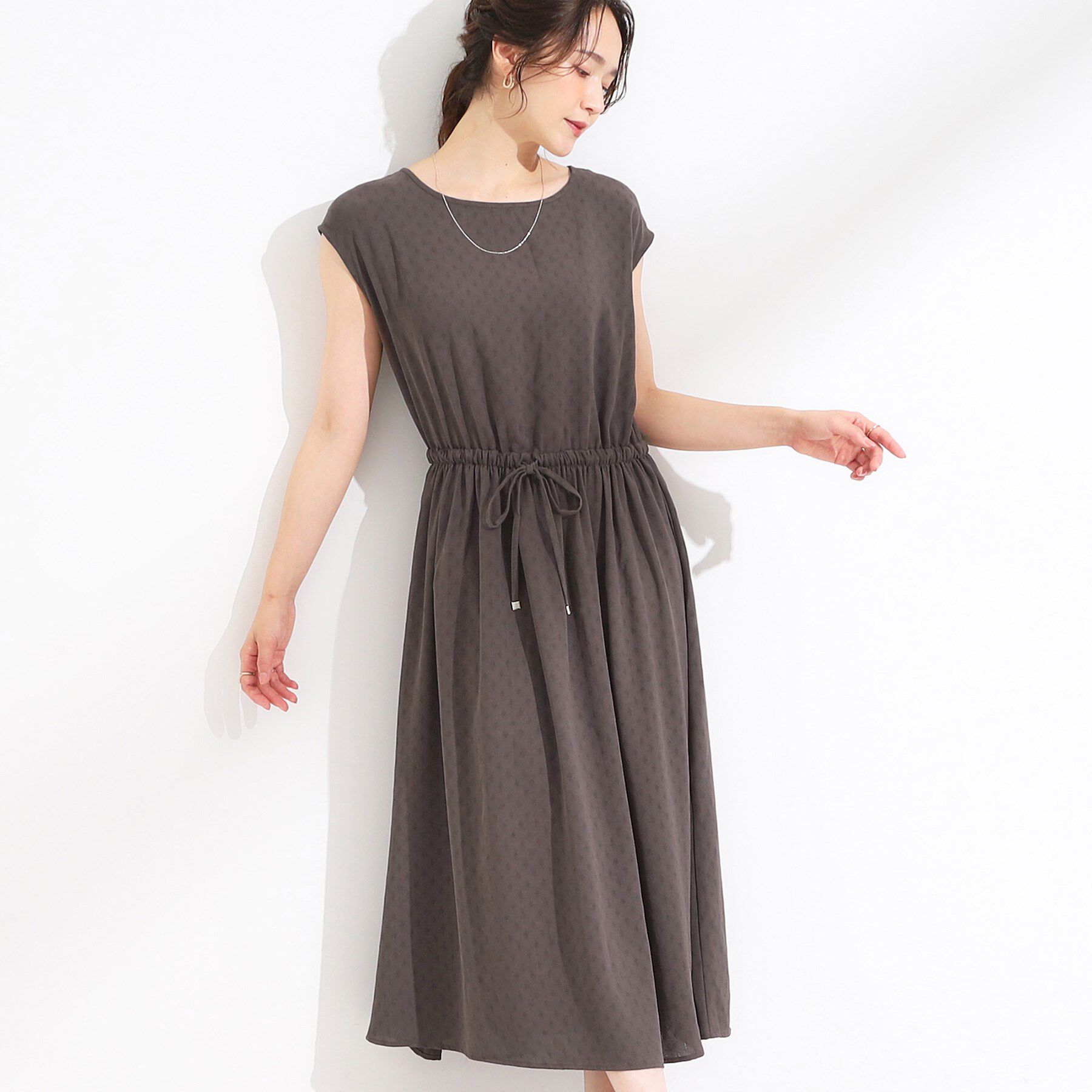 SHOO･LA･RUE「【S-LL】さらりと1枚で決まる ジャカードワンピース」|ワンピース|トープ(054)