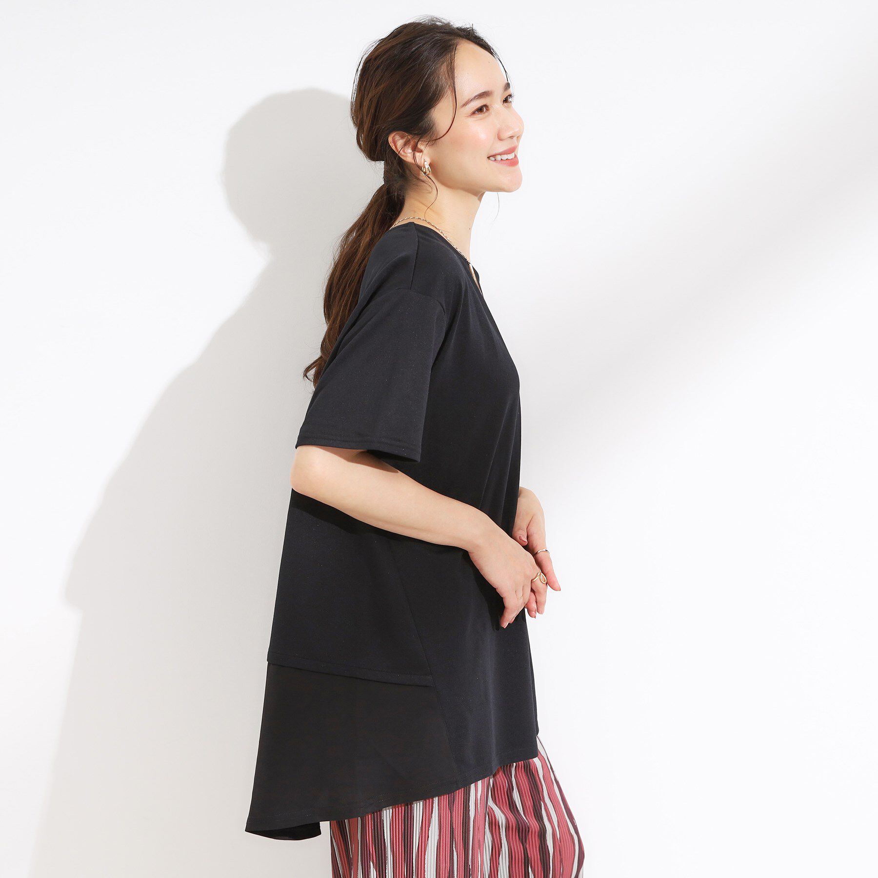 SHOO･LA･RUE「【S-LL/UV/吸水速乾】きれいに体型カバー Aライン チュニックワンピース」|チュニック|