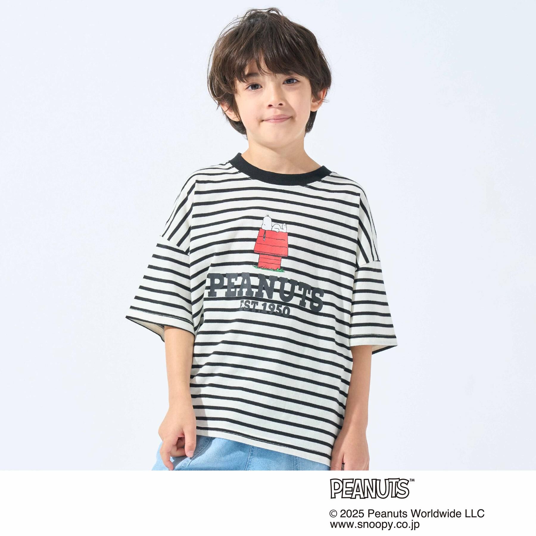 SHOO･LA･RUE「【PEANUTS】ボーダーTシャツ」|Tシャツ・カットソー|ブラック(319)