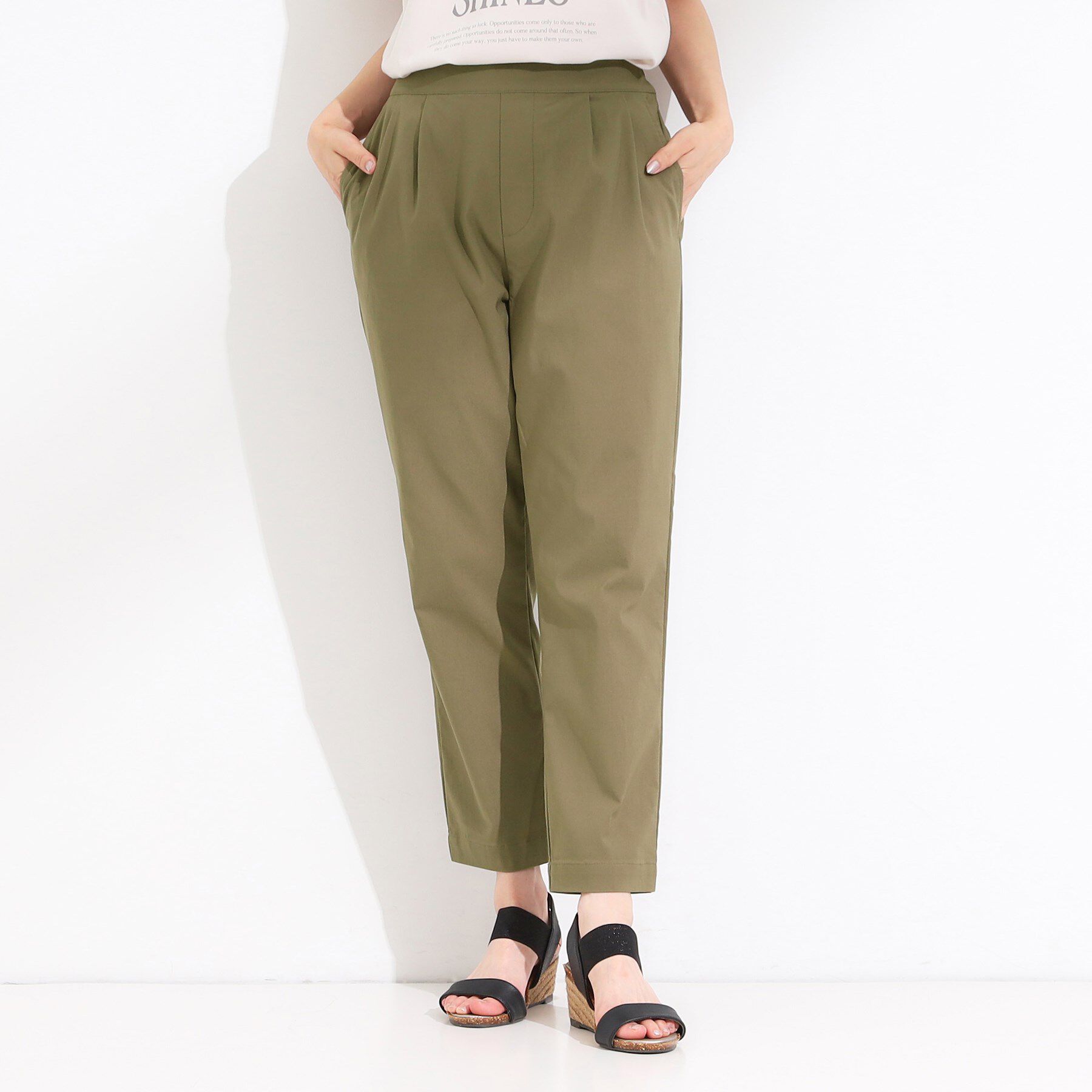 SHOO･LA･RUE「【洗える/S-LL/美脚シルエット】ハイパーストレッチ テーパードパンツ【CIRCRIC】」|その他|