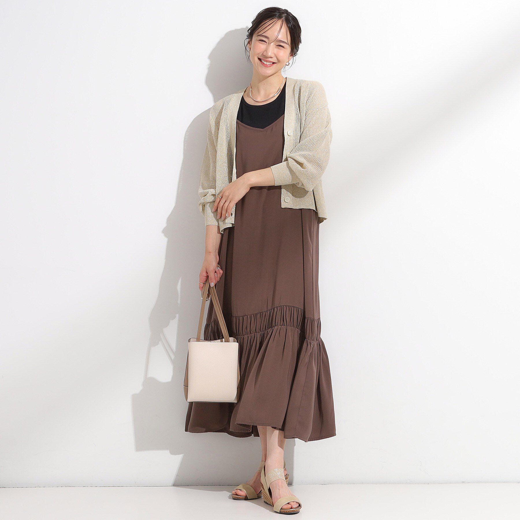 SHOO･LA･RUE「キラッと光るラメとスパンコールが印象的 メッシュカーディガン」|カーディガン|