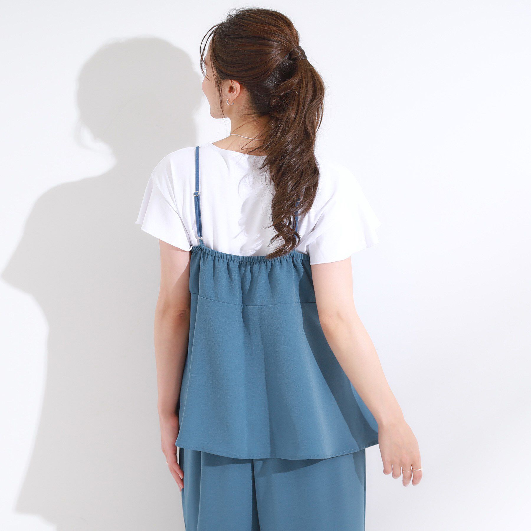 SHOO･LA･RUE「【S-LL/セットアップ可/ひんやり】女性らしさ溢れる ティアードキャミソール」|キャミソール|