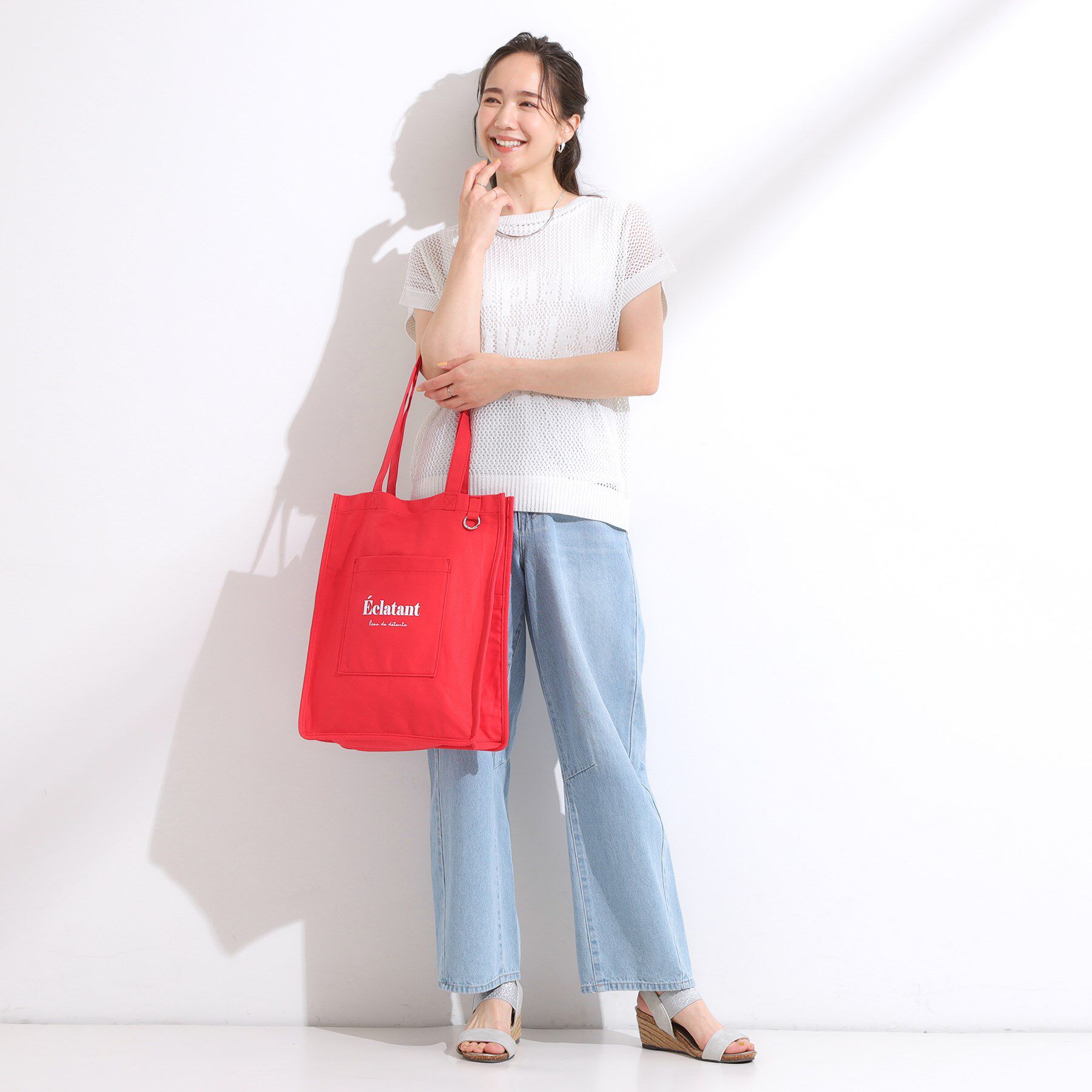 SHOO･LA･RUE「【ラッキーカラー/推し活にも】うちわも入るキャンバストートバッグ」|トートバッグ|