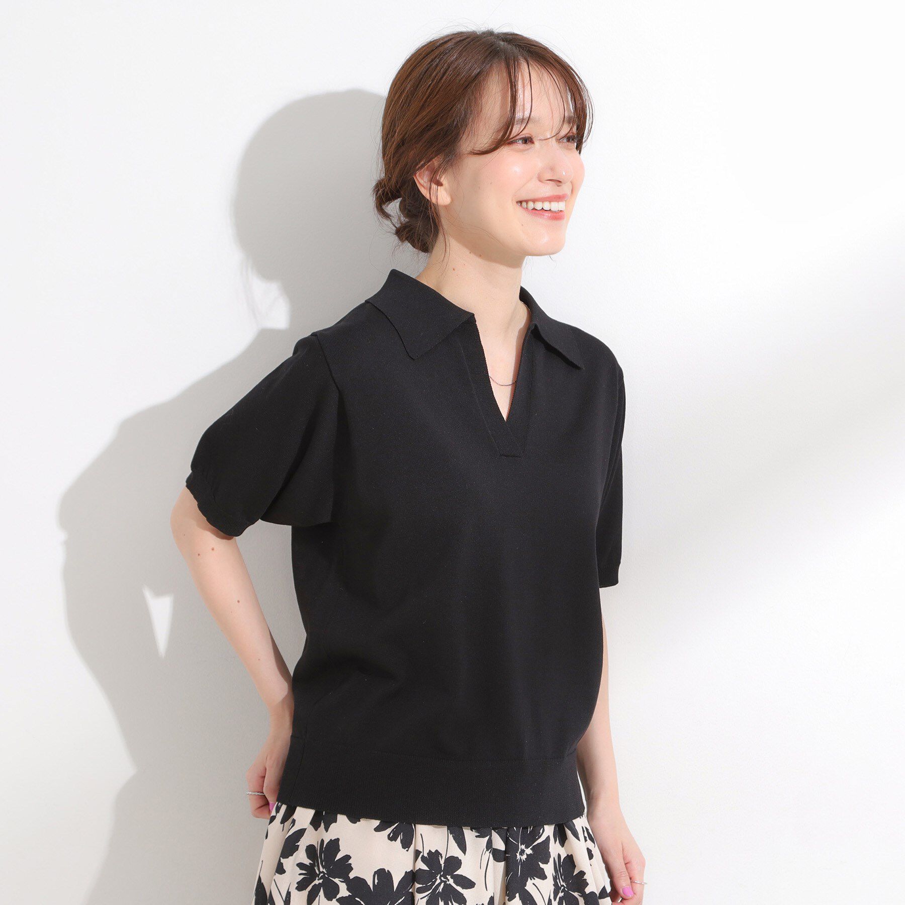 SHOO･LA･RUE「【S-LL/洗える】大人の抜け感 スキッパーニット」|ニット・セーター|