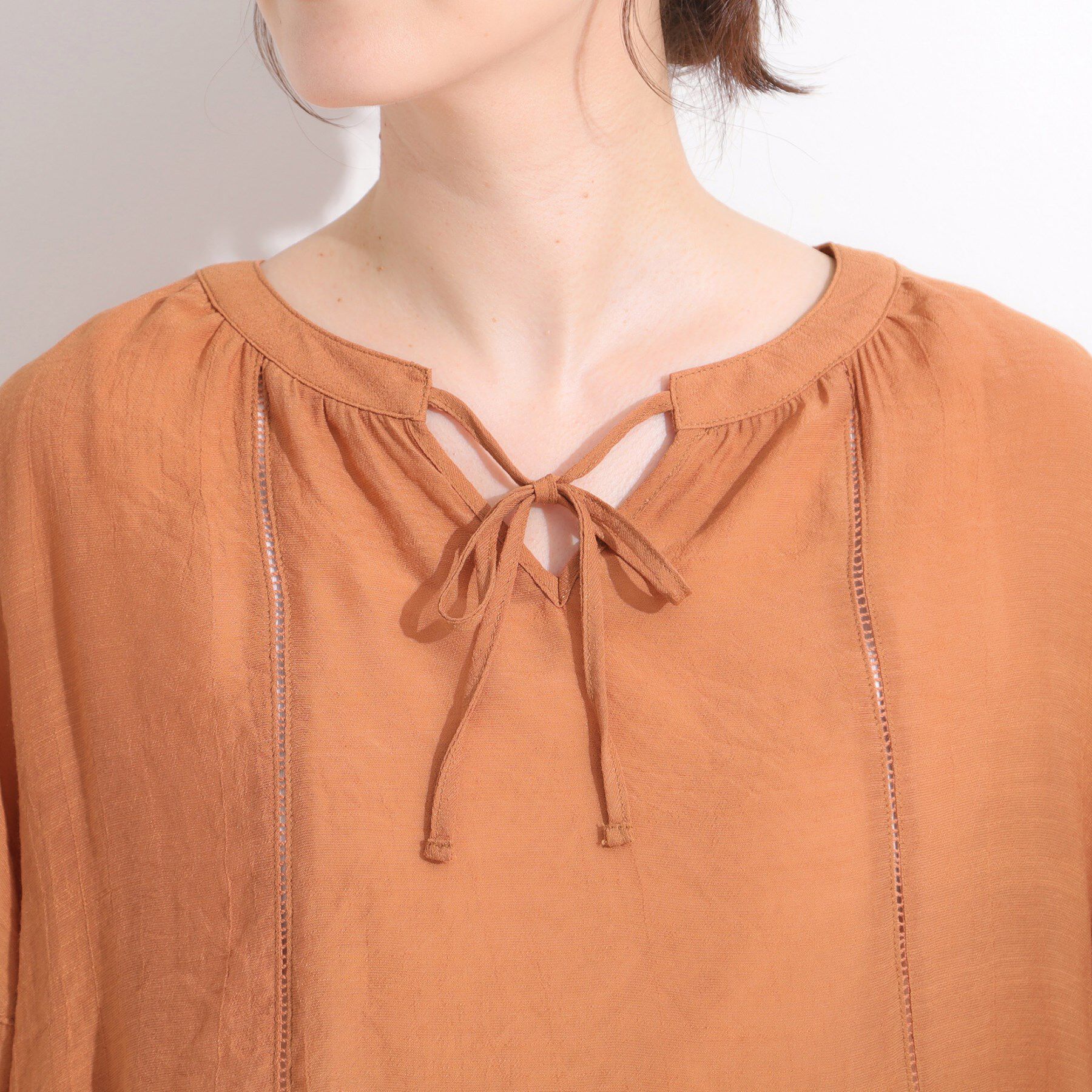 SHOO･LA･RUE「【S-LL/2点セット】リボン使いがアクセント はしごレースブラウス＋タンクトップ」|その他|