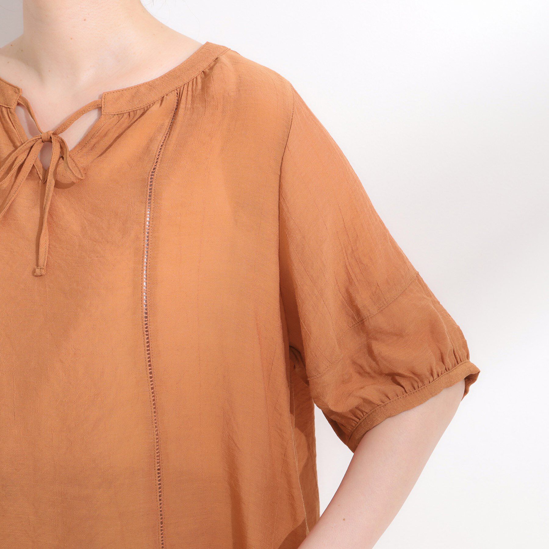 SHOO･LA･RUE「【S-LL/2点セット】リボン使いがアクセント はしごレースブラウス＋タンクトップ」|その他|