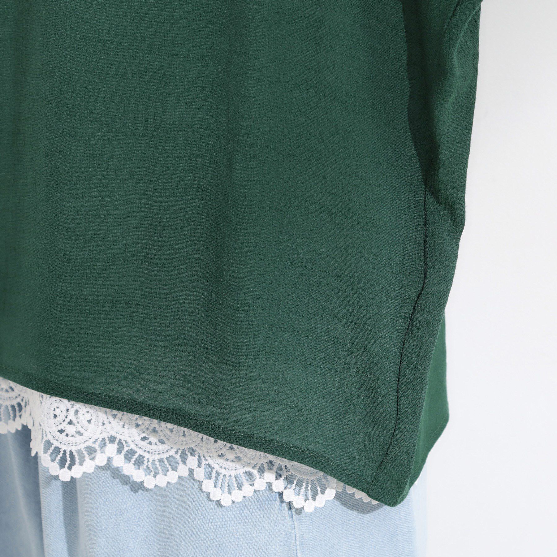 SHOO･LA･RUE「【S-LL】１枚でコーデが決まる スラブドッキングトップス」|Tシャツ・カットソー|