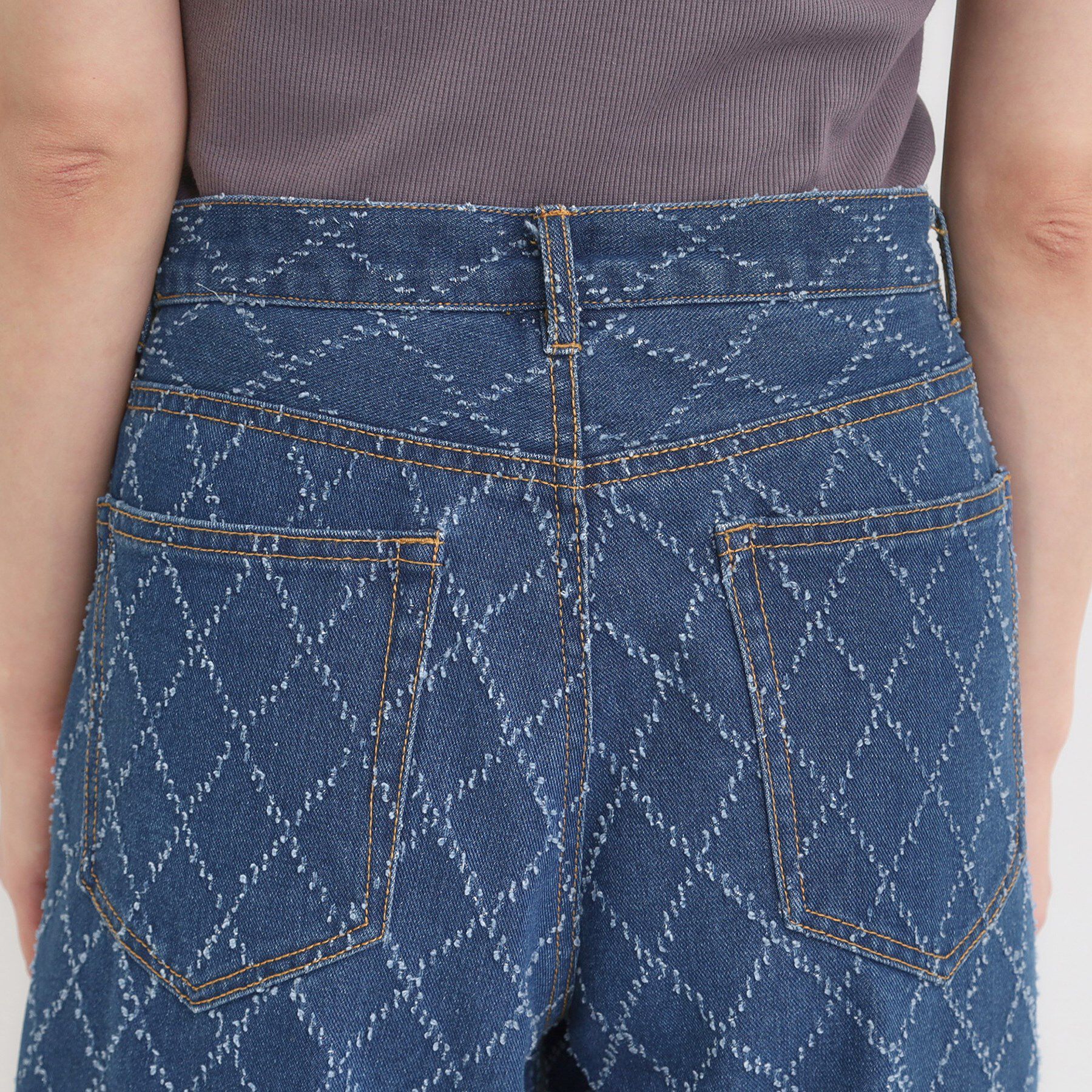 SHOO･LA･RUE「【S-LL】こなれ見え リボン付き アソートデニムワイドパンツ」|デニム|