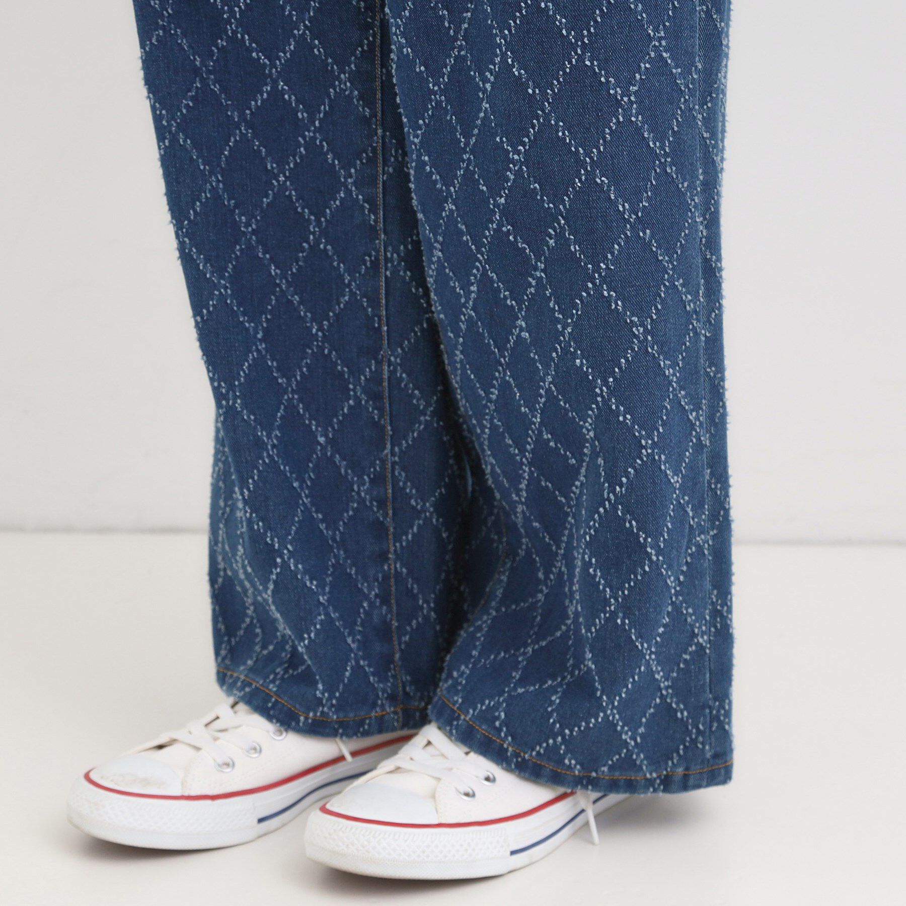 SHOO･LA･RUE「【S-LL】こなれ見え リボン付き アソートデニムワイドパンツ」|デニム|