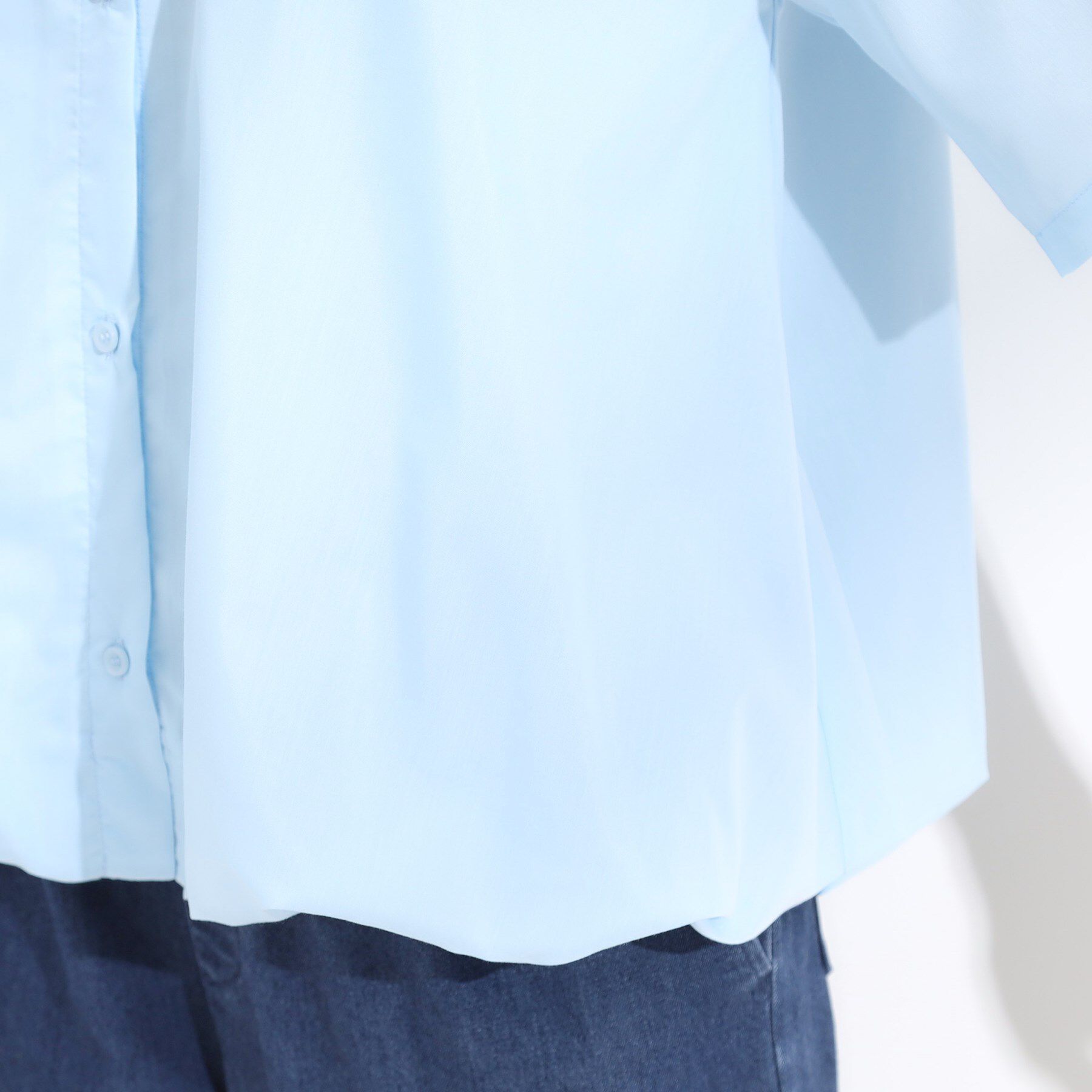 SHOO･LA･RUE「【S-LL】インせず着られる 裾バルーンシャツ」|シャツ・ブラウス|