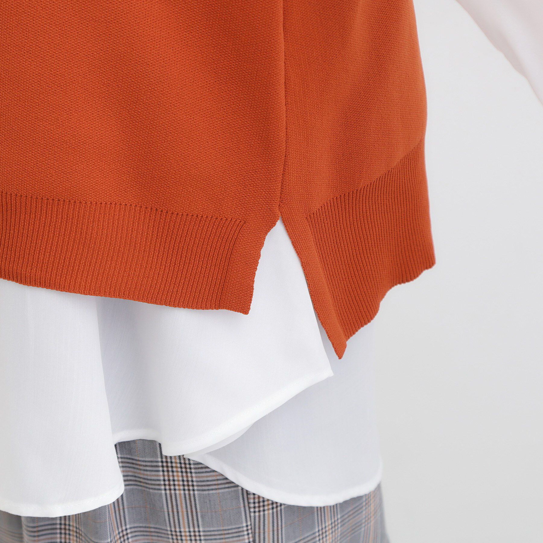 SHOO･LA･RUE「【S-LL/2点セット】着回し自在 ニットベスト＋フレアブラウス」|ニット・セーター|