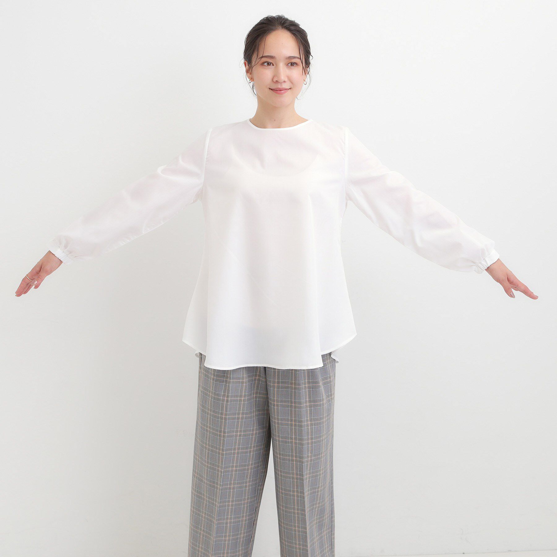 SHOO･LA･RUE「【S-LL/2点セット】着回し自在 ニットベスト＋フレアブラウス」|ニット・セーター|