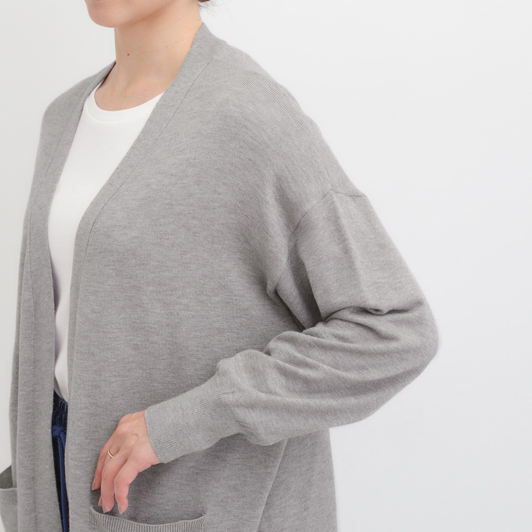 SHOO･LA･RUE「【洗える/体型カバー】もちもちタッチが心地よい トッパーカーディガン」|カーディガン|