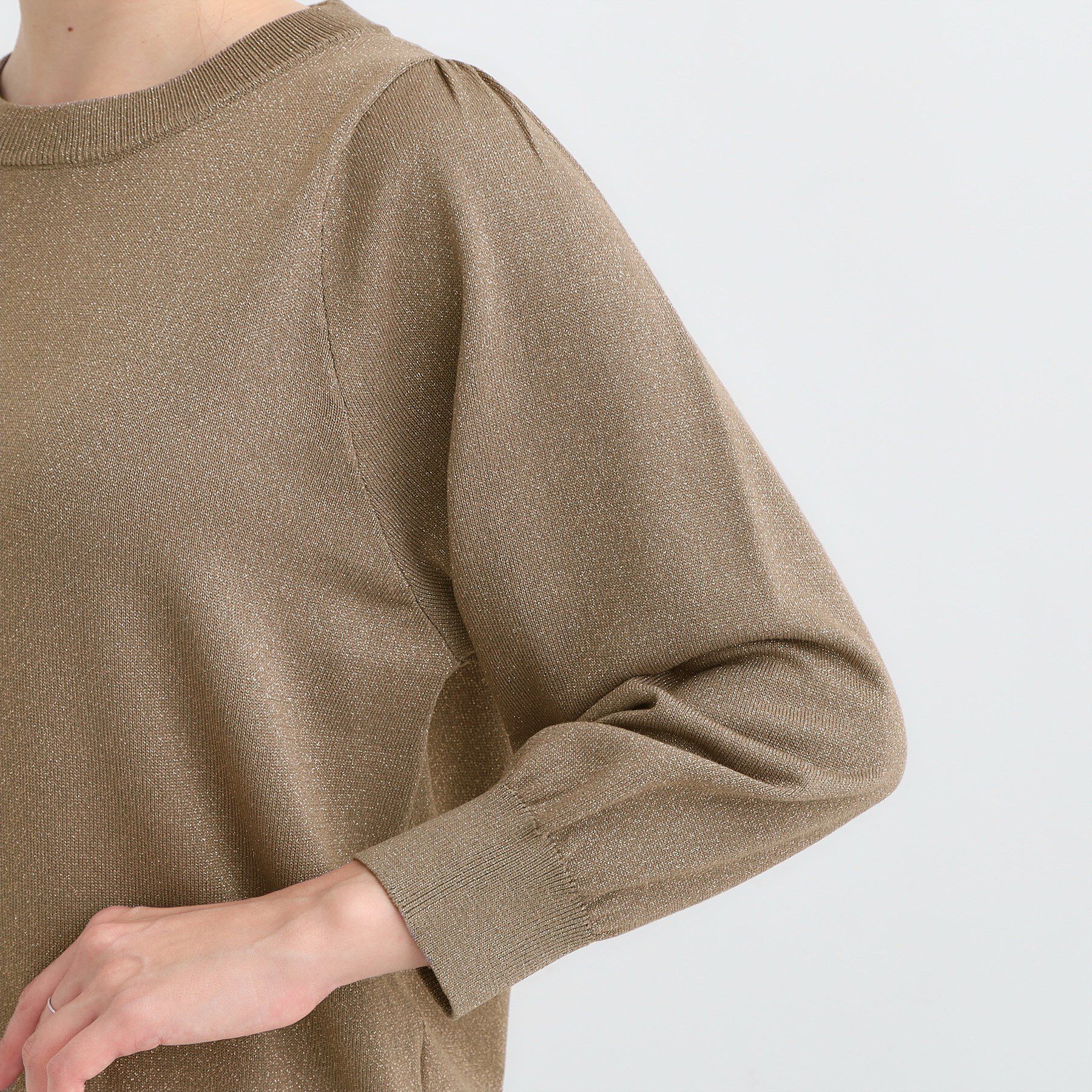 SHOO･LA･RUE「【洗濯機可/S-LL/アンサンブル可】8分袖で手元を華奢に魅せる さらっとタッチニット」|ニット・セーター|