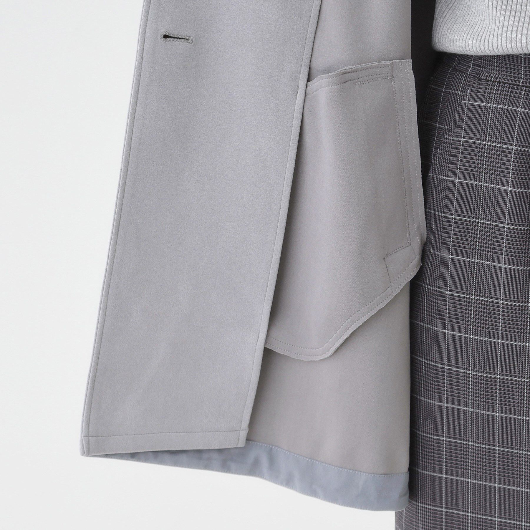 SHOO･LA･RUE「【S-LL】上品さを纏う やわらかフェイクスエード ミドル丈ブルゾン」|ブルゾン・スタジャン|