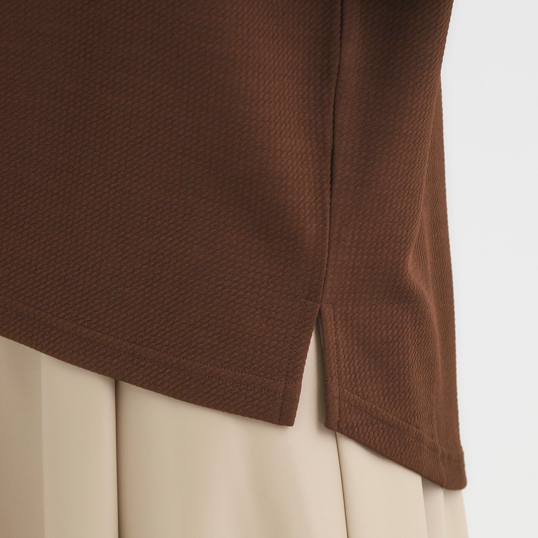 SHOO･LA･RUE「【S-LL】1枚できまる お袖チェック 異素材使いトップス」|シャツ・ブラウス|