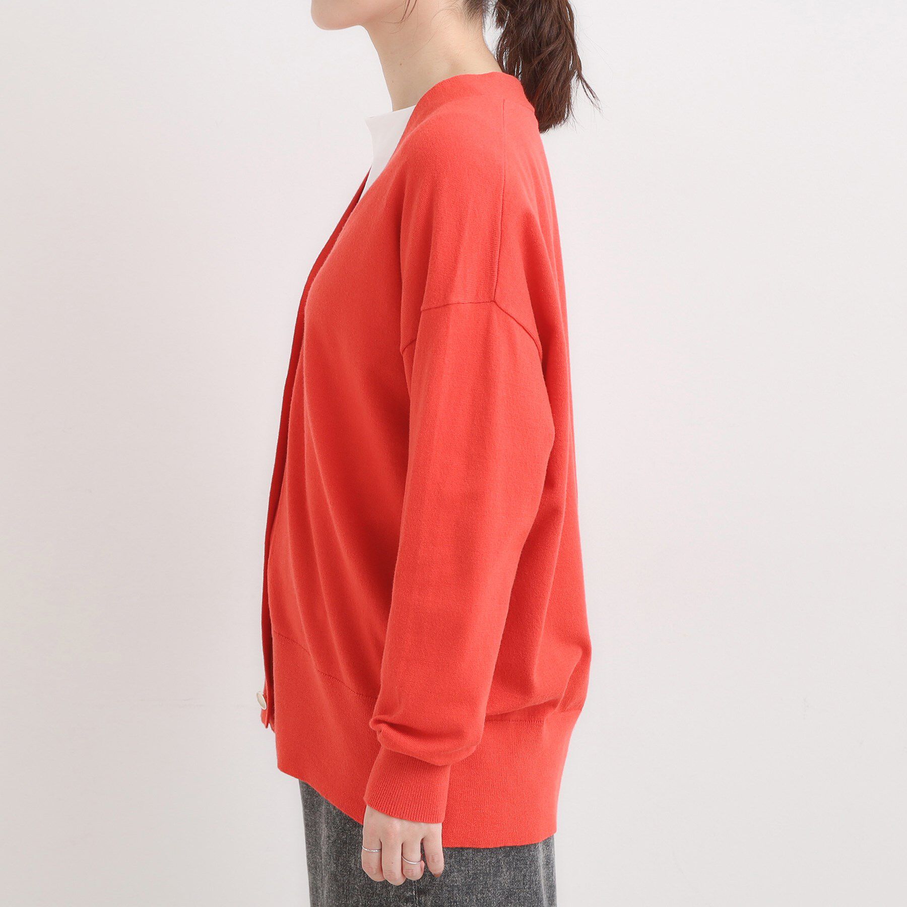 SHOO･LA･RUE「【洗える】もちもち ミドル丈ニットカーディガン」|カーディガン|