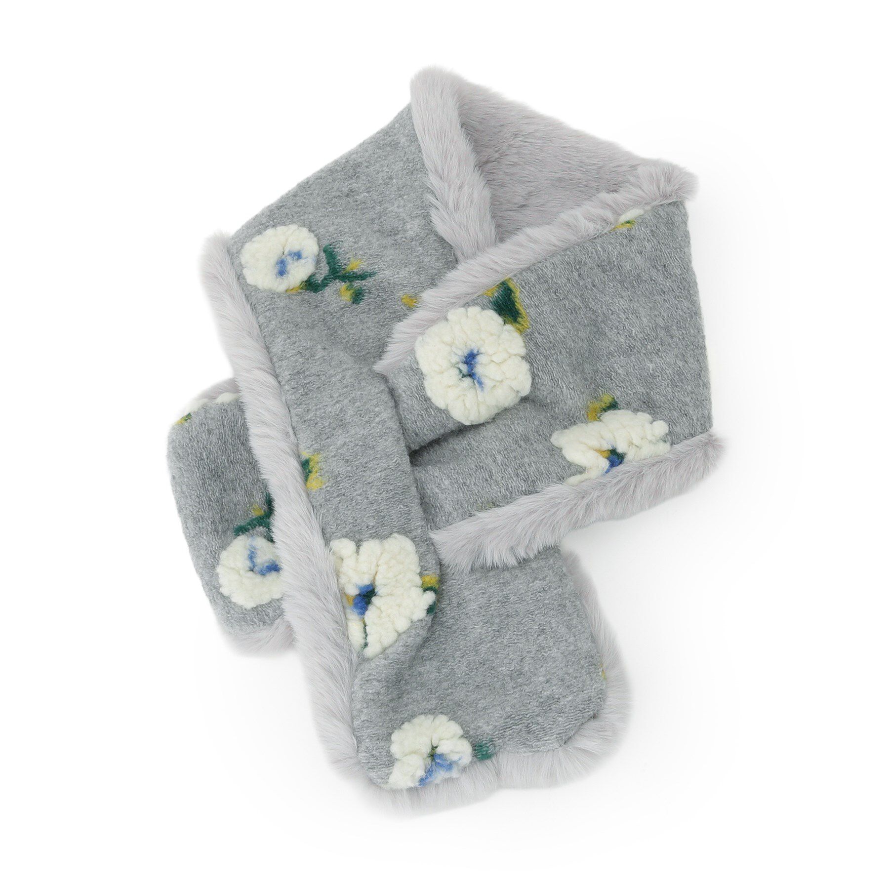 SHOO･LA･RUE「リバーシブルフラワーファーティペット」|ストール|