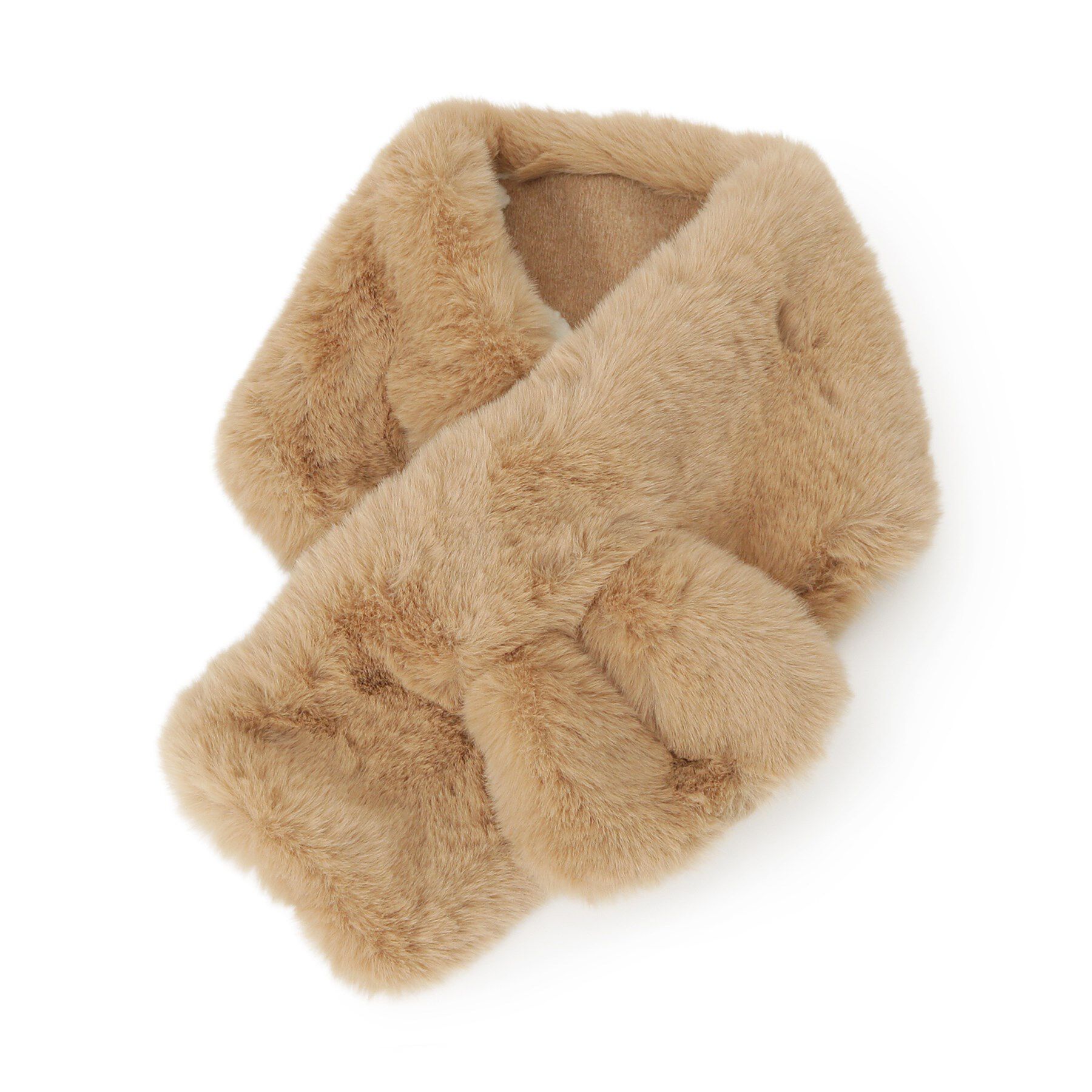 SHOO･LA･RUE「リバーシブルフラワーファーティペット」|ストール|ベージュ(452)