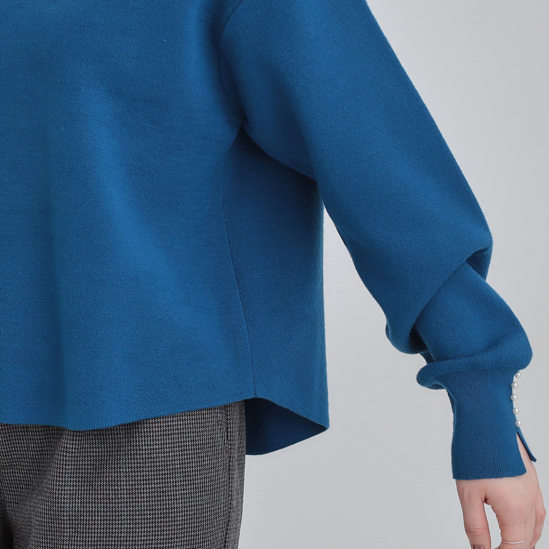 SHOO･LA･RUE「【セットアップ可/S-LL】インせず着られる 洗えるもちもち裾ラウンドニット」|ニット・セーター|