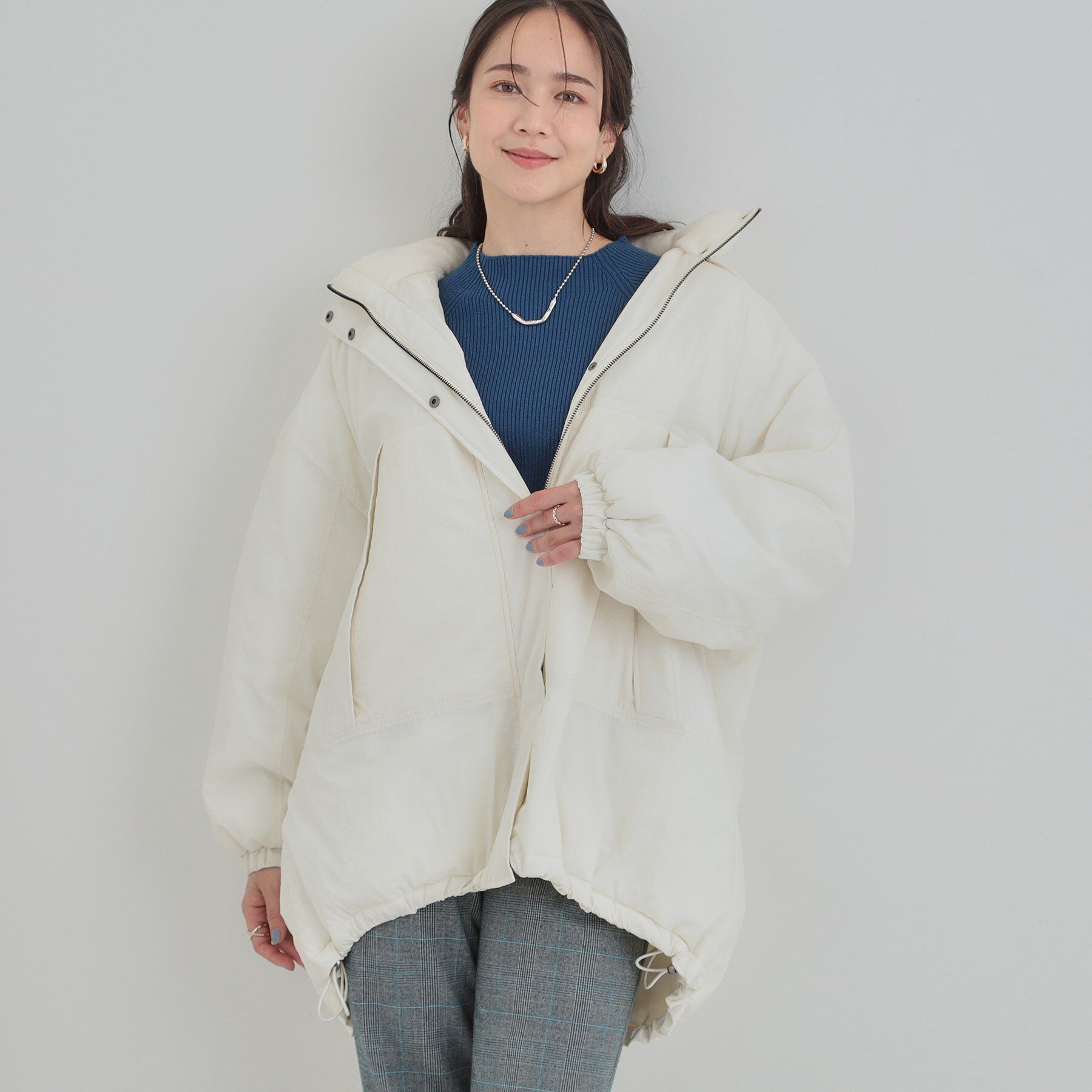 SHOO･LA･RUE「【あったか/撥水/フード取り外し可能】中綿モンスターコート」|ダウン|アイボリー(004)