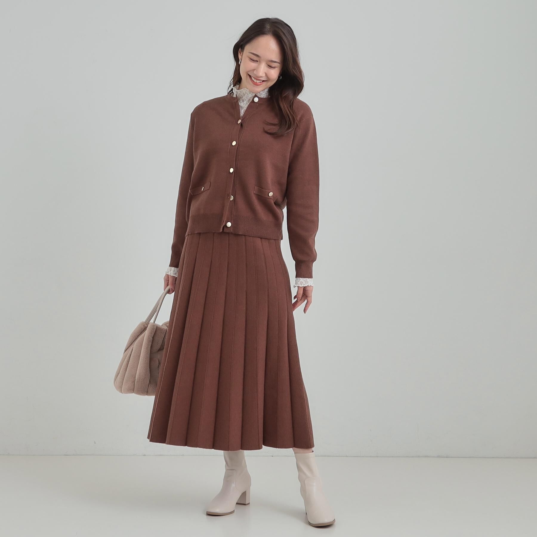 SHOO･LA･RUE「【高レビュー/セットアップ可】女性らしさ際立つ 洗えるもちもちニットスカート」|スカート|